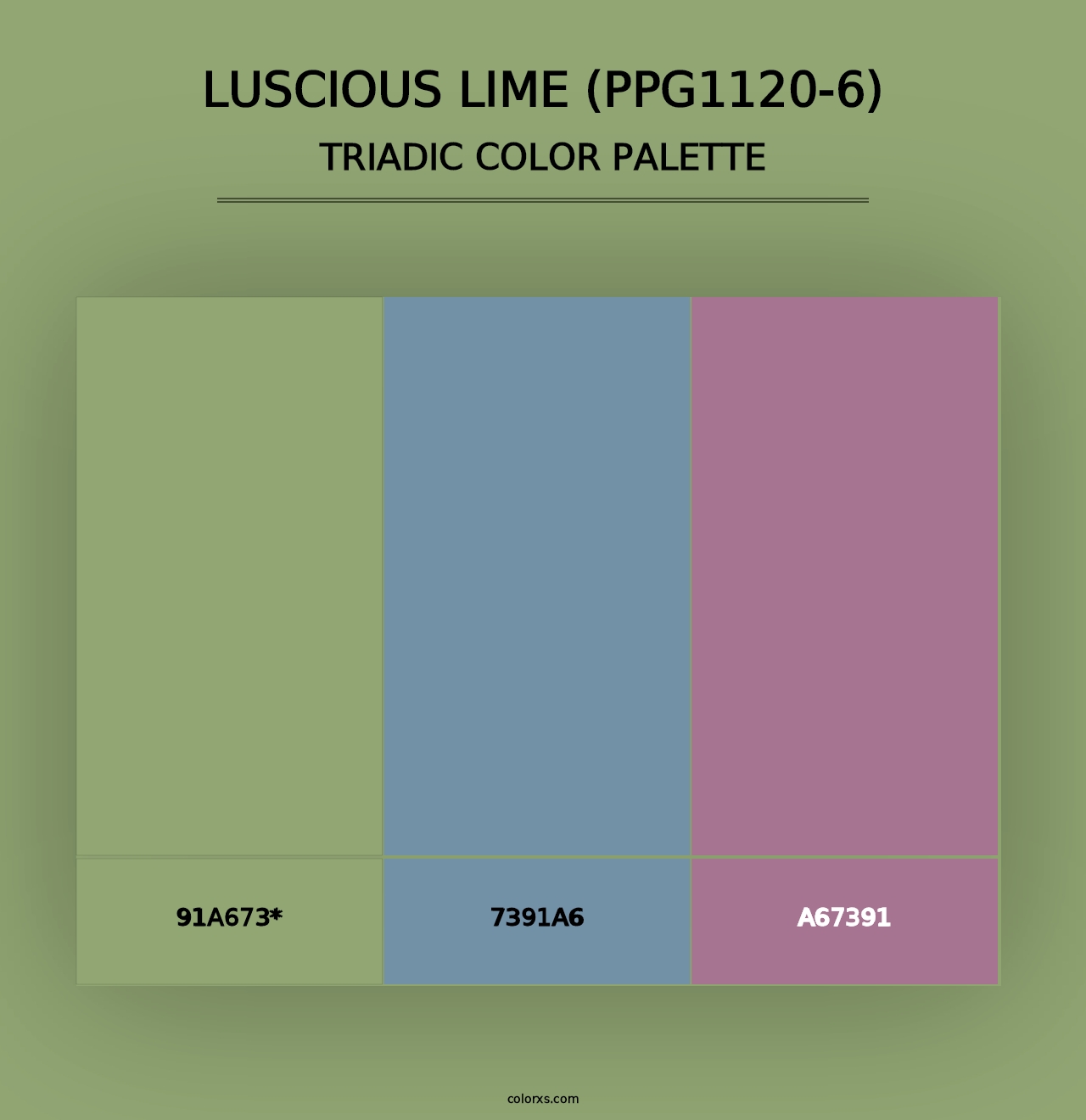 Luscious Lime (PPG1120-6) - Triadic Color Palette