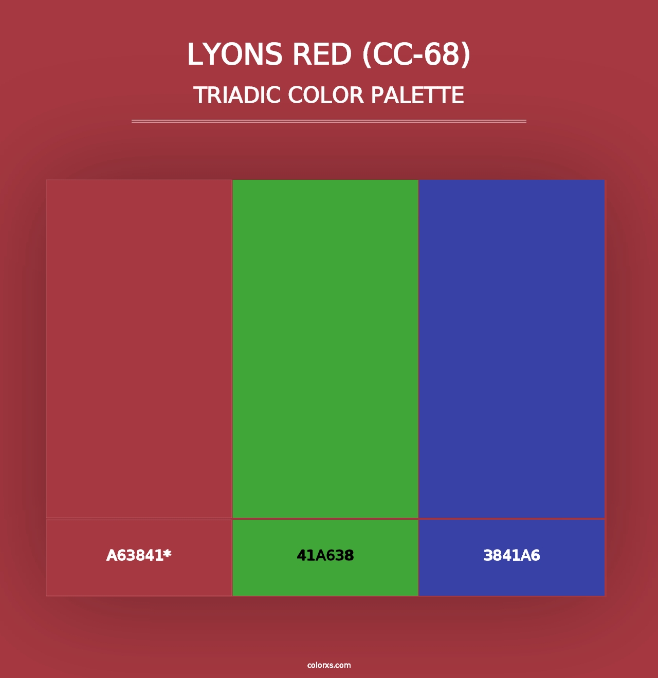 Lyons Red (CC-68) - Triadic Color Palette