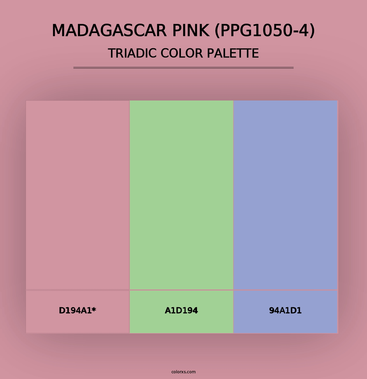 Madagascar Pink (PPG1050-4) - Triadic Color Palette