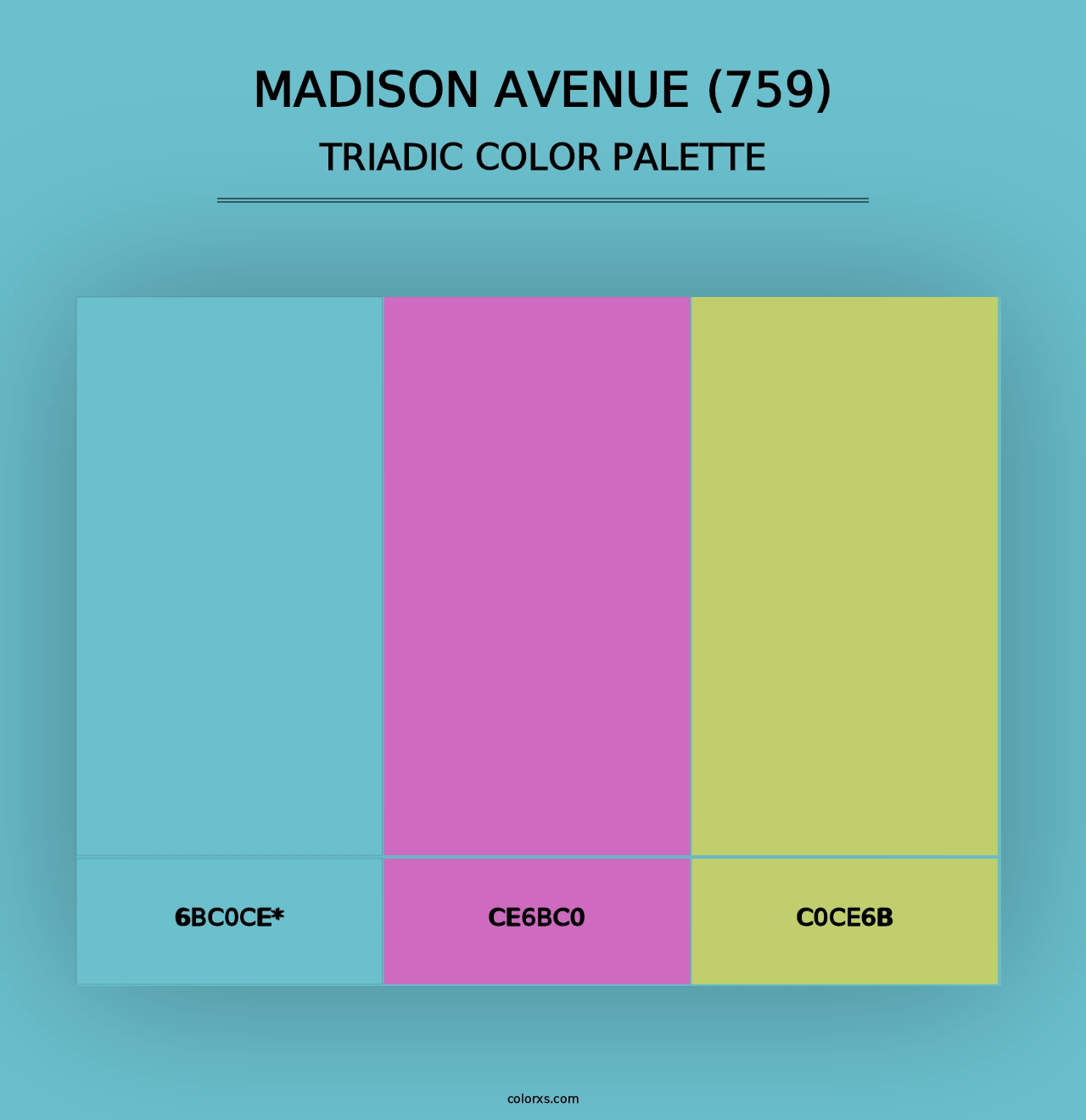 Madison Avenue (759) - Triadic Color Palette