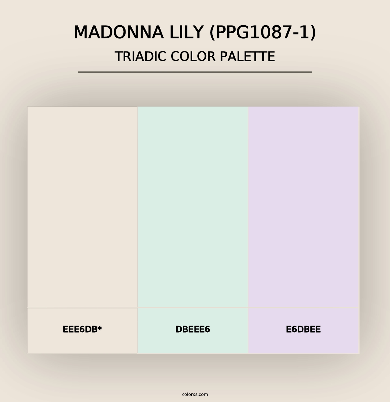 Madonna Lily (PPG1087-1) - Triadic Color Palette