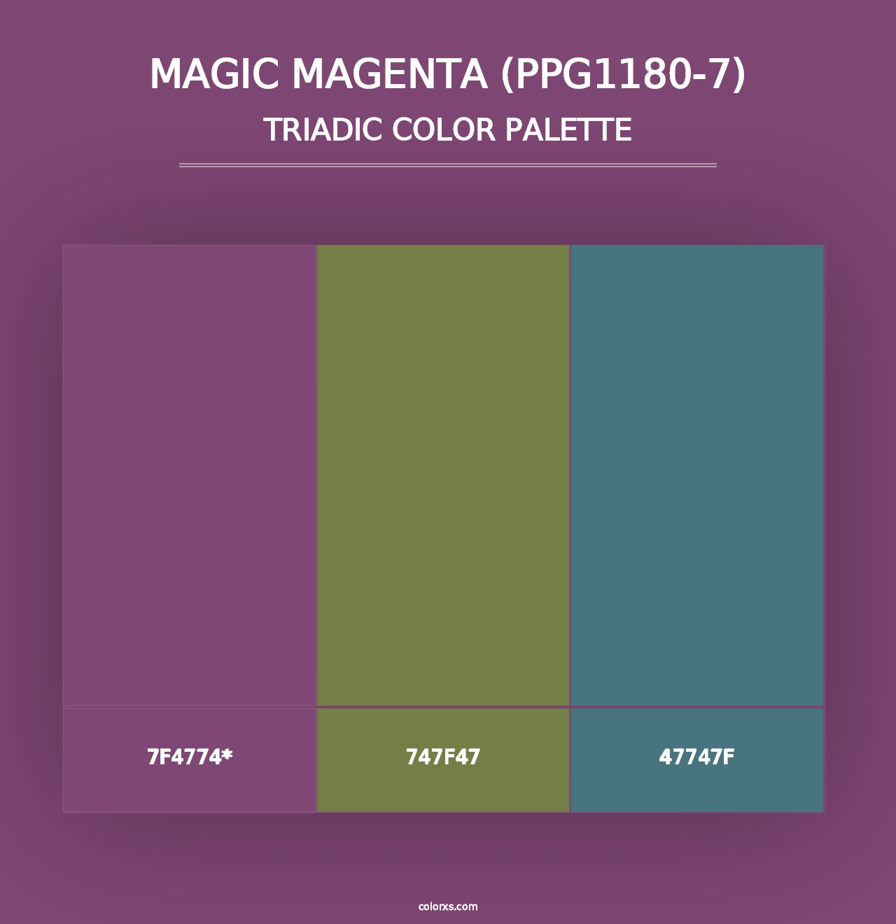 Magic Magenta (PPG1180-7) - Triadic Color Palette