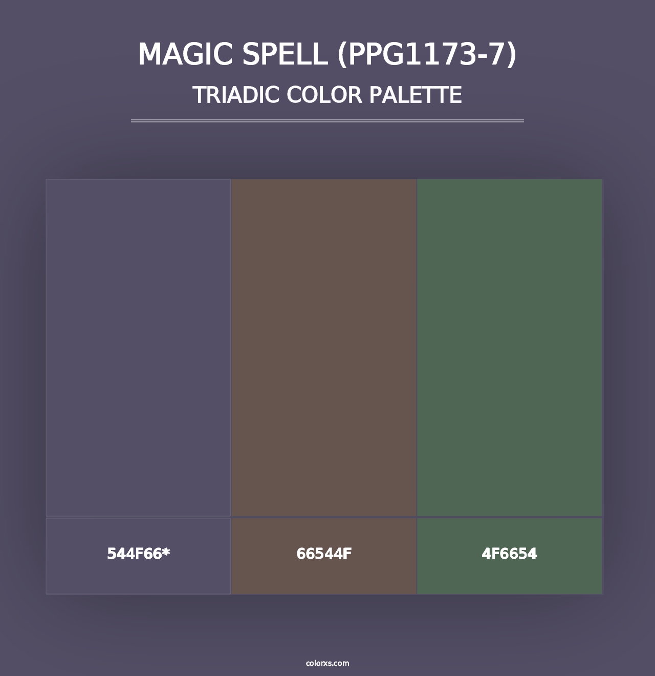 Magic Spell (PPG1173-7) - Triadic Color Palette