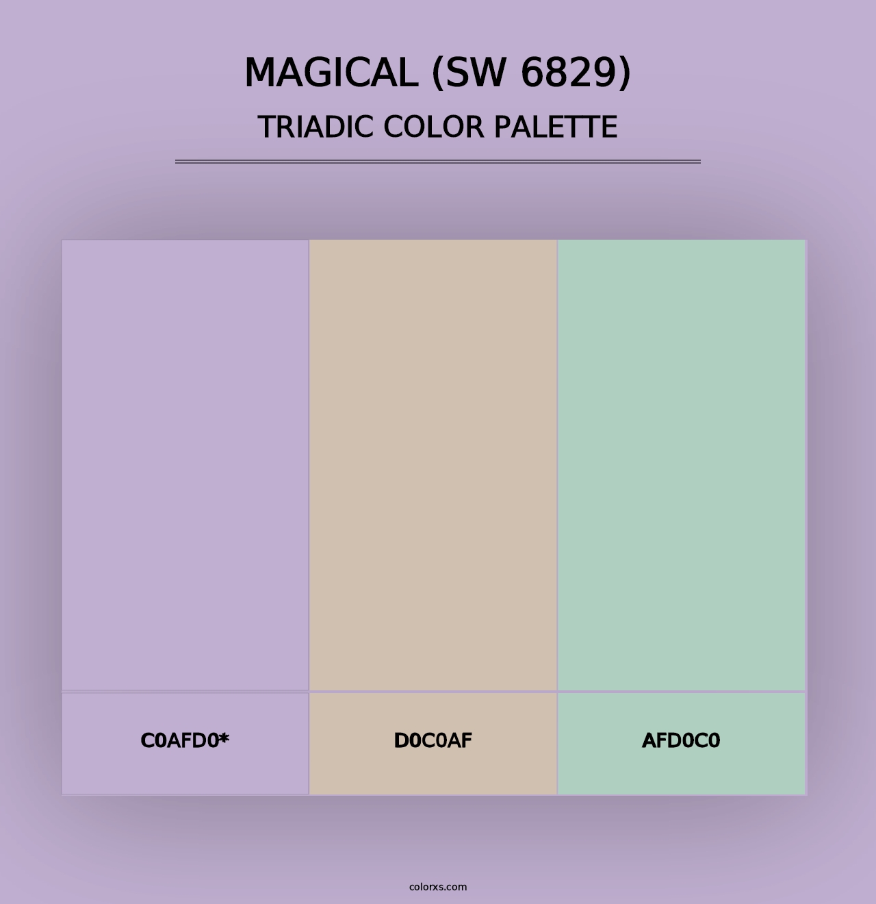 Magical (SW 6829) - Triadic Color Palette