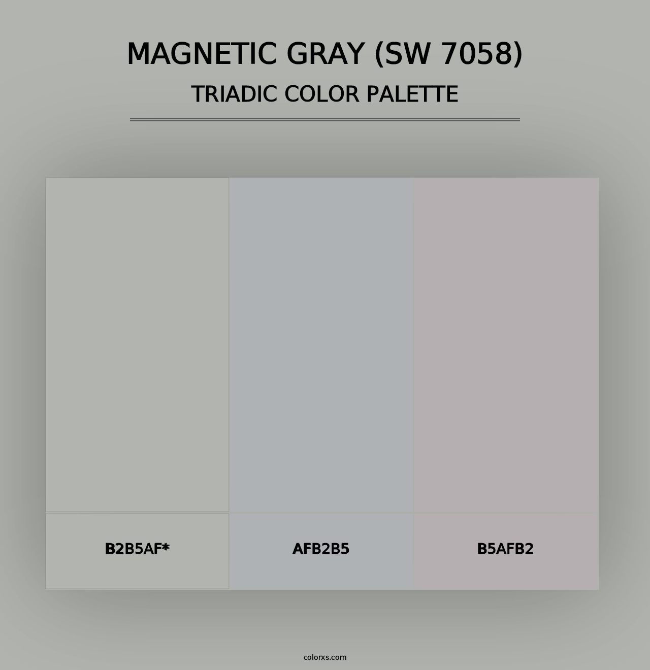 Magnetic Gray (SW 7058) - Triadic Color Palette