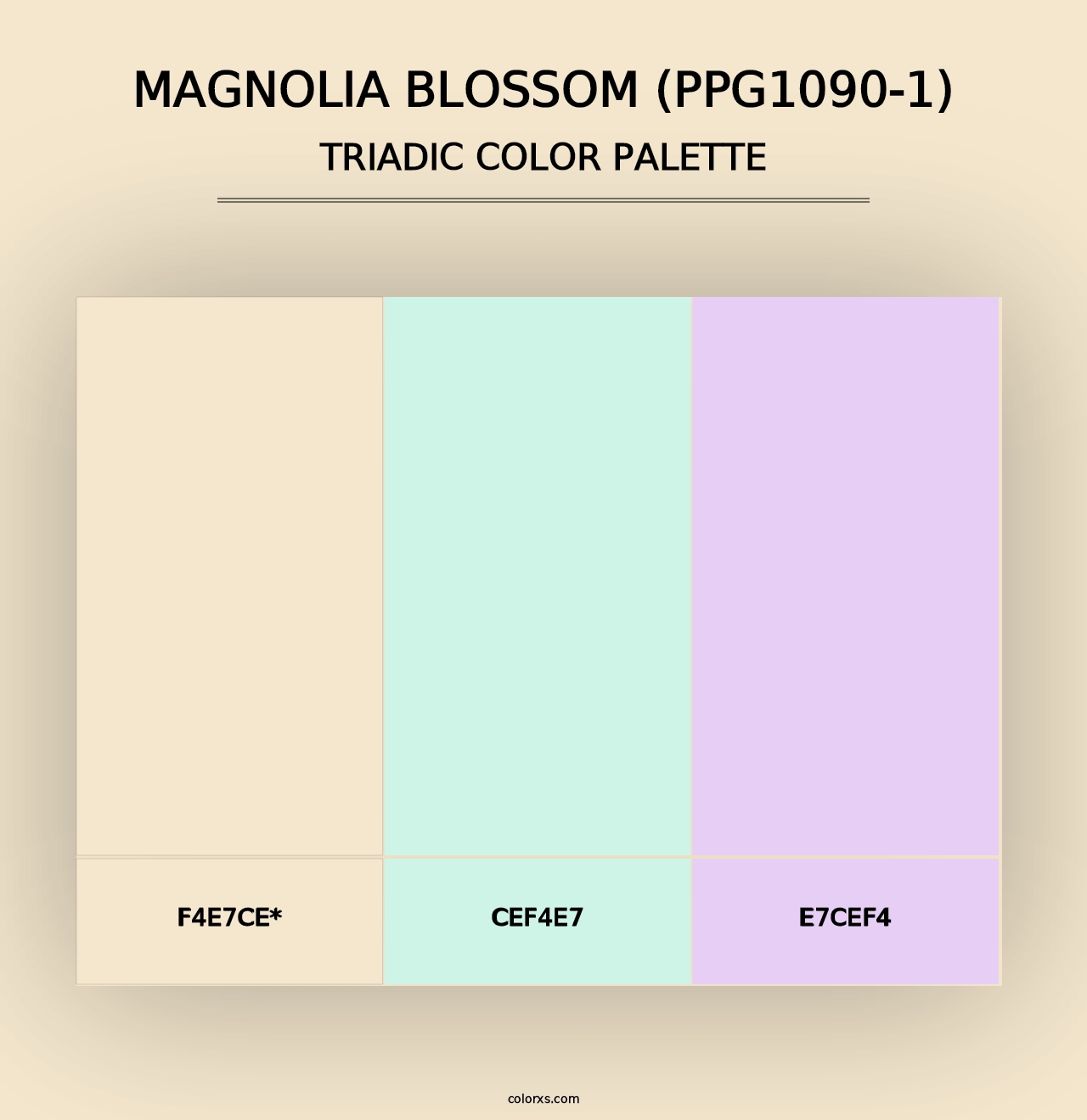 Magnolia Blossom (PPG1090-1) - Triadic Color Palette