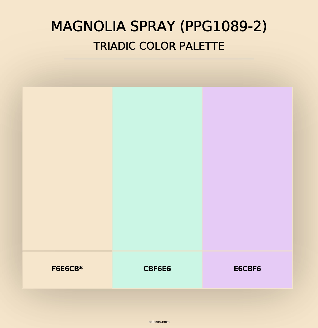 Magnolia Spray (PPG1089-2) - Triadic Color Palette