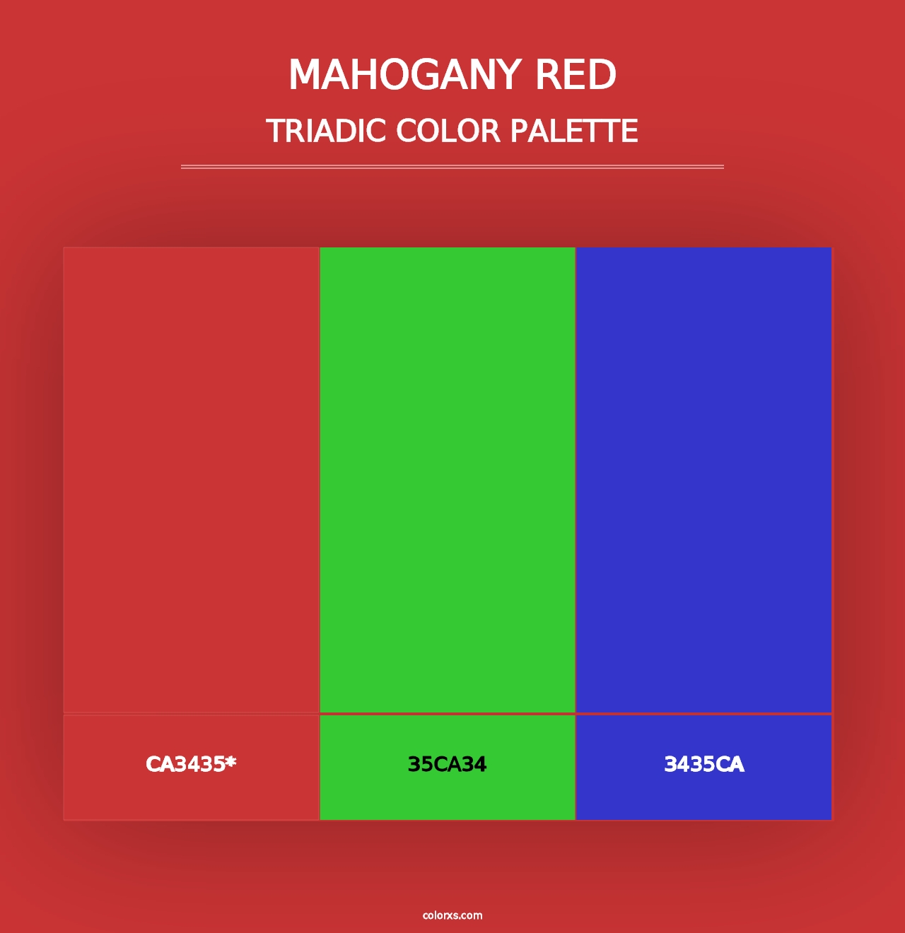 Mahogany Red - Triadic Color Palette