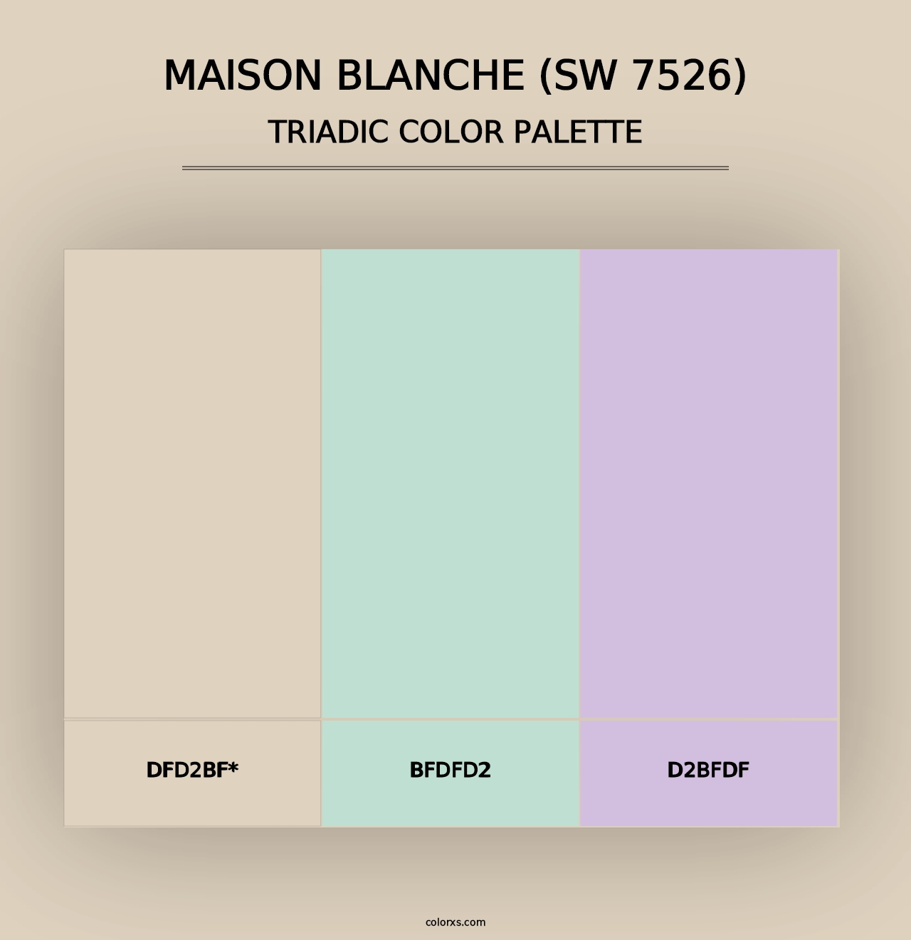 Maison Blanche (SW 7526) - Triadic Color Palette