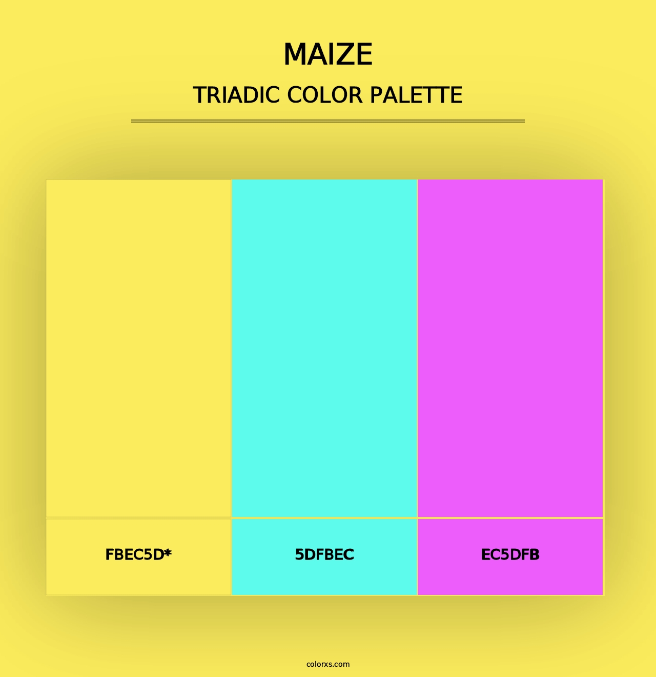 Maize - Triadic Color Palette