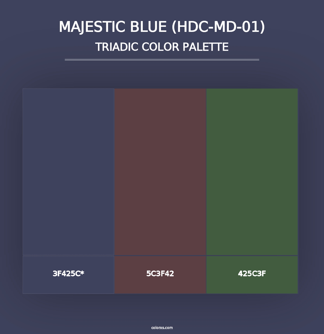 Majestic Blue (HDC-MD-01) - Triadic Color Palette