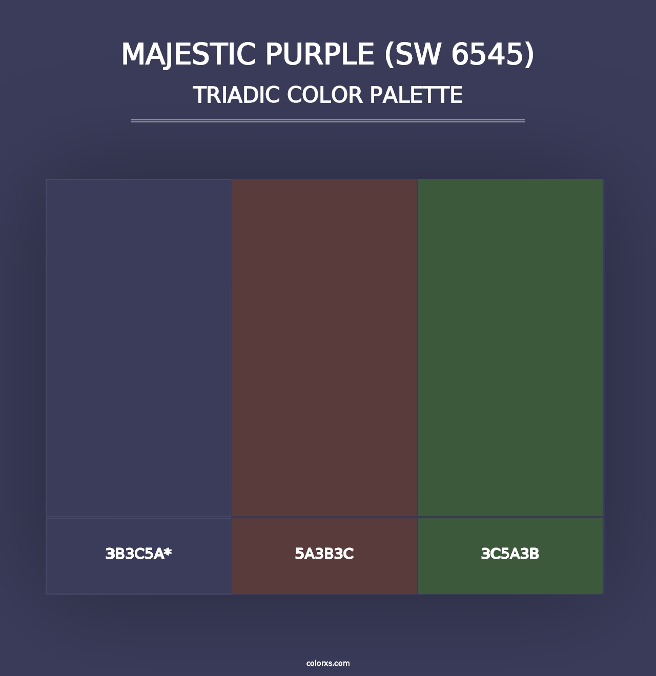 Majestic Purple (SW 6545) - Triadic Color Palette