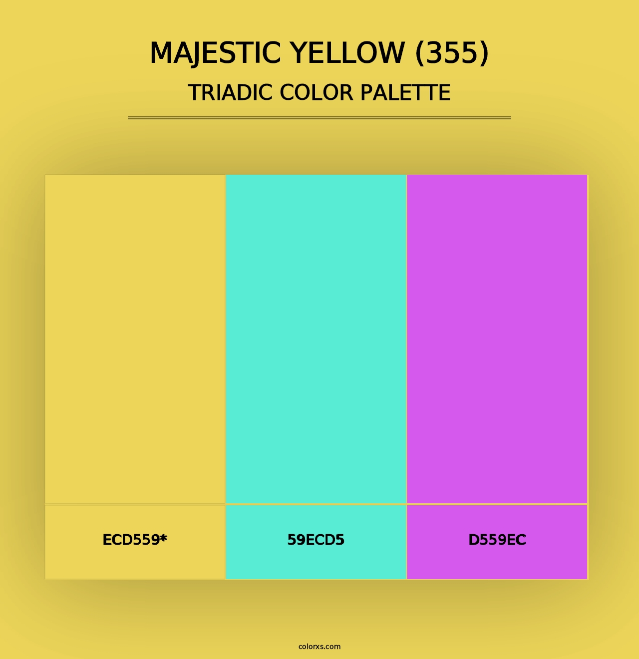 Majestic Yellow (355) - Triadic Color Palette