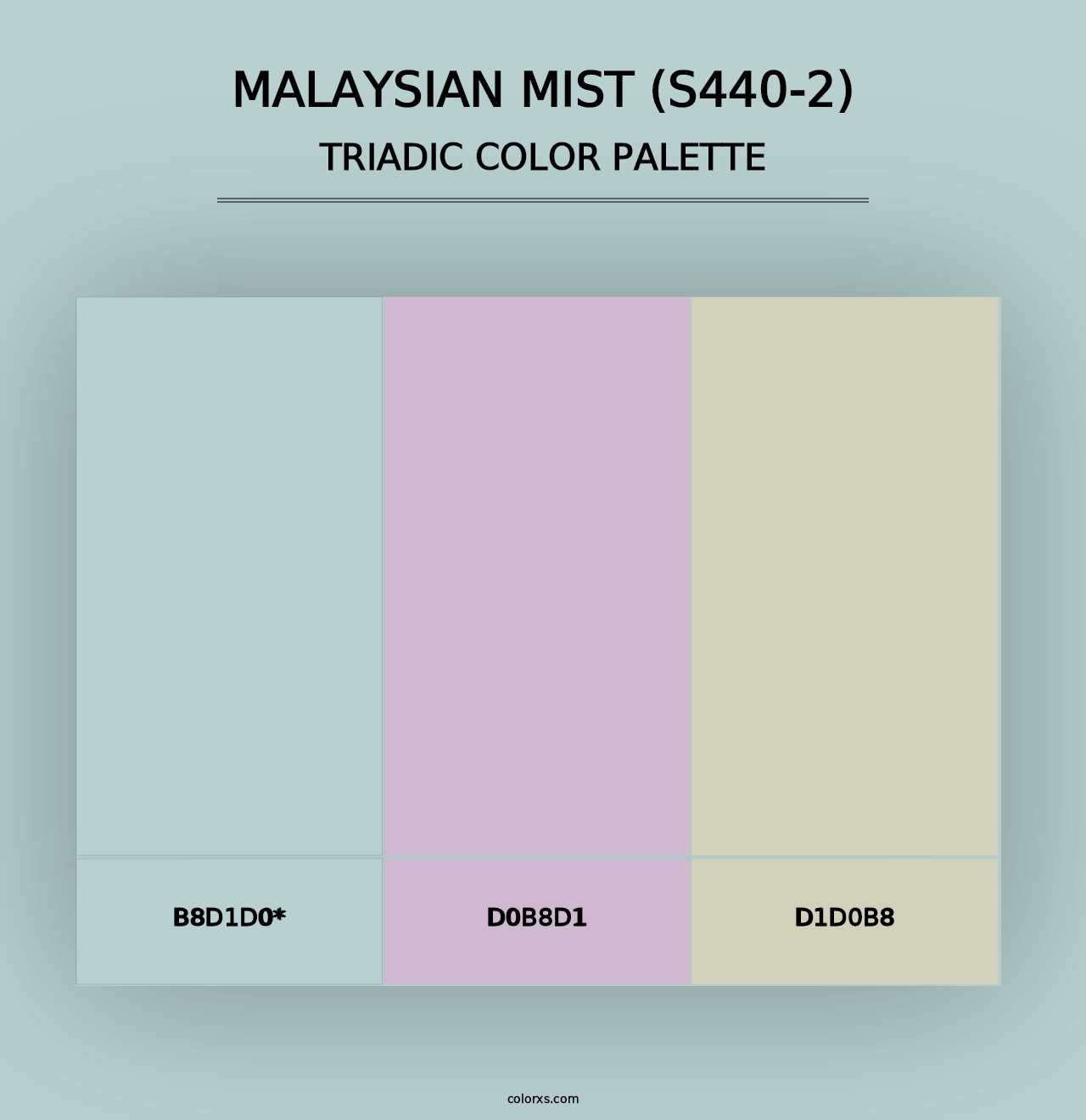 Malaysian Mist (S440-2) - Triadic Color Palette