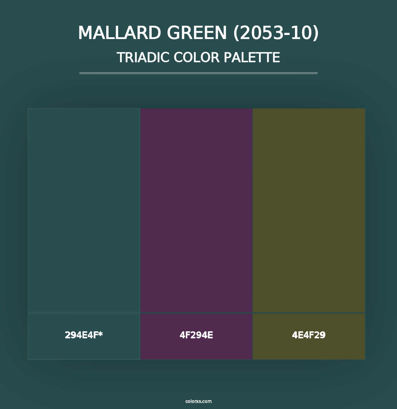 Mallard Green (2053-10) - Triadic Color Palette