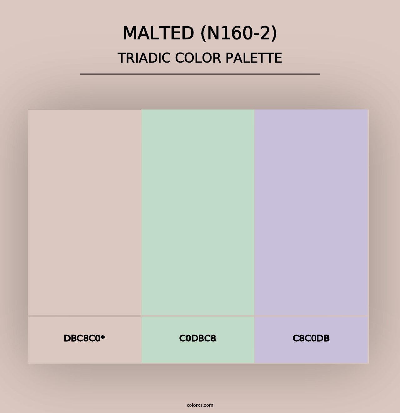 Malted (N160-2) - Triadic Color Palette