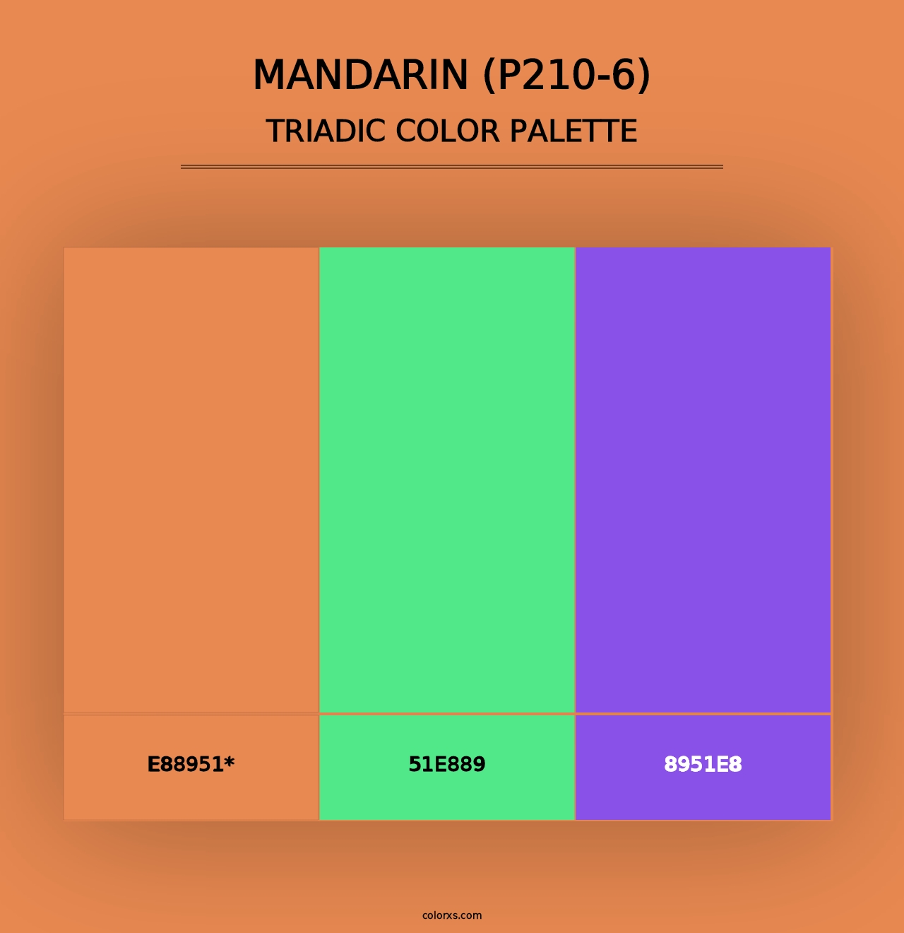 Mandarin (P210-6) - Triadic Color Palette