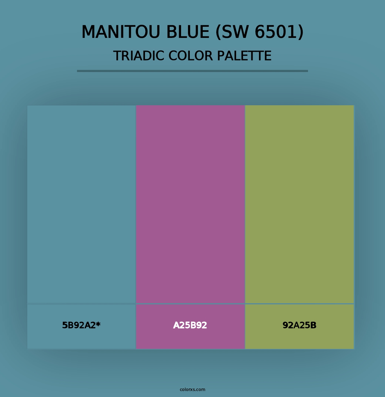 Manitou Blue (SW 6501) - Triadic Color Palette