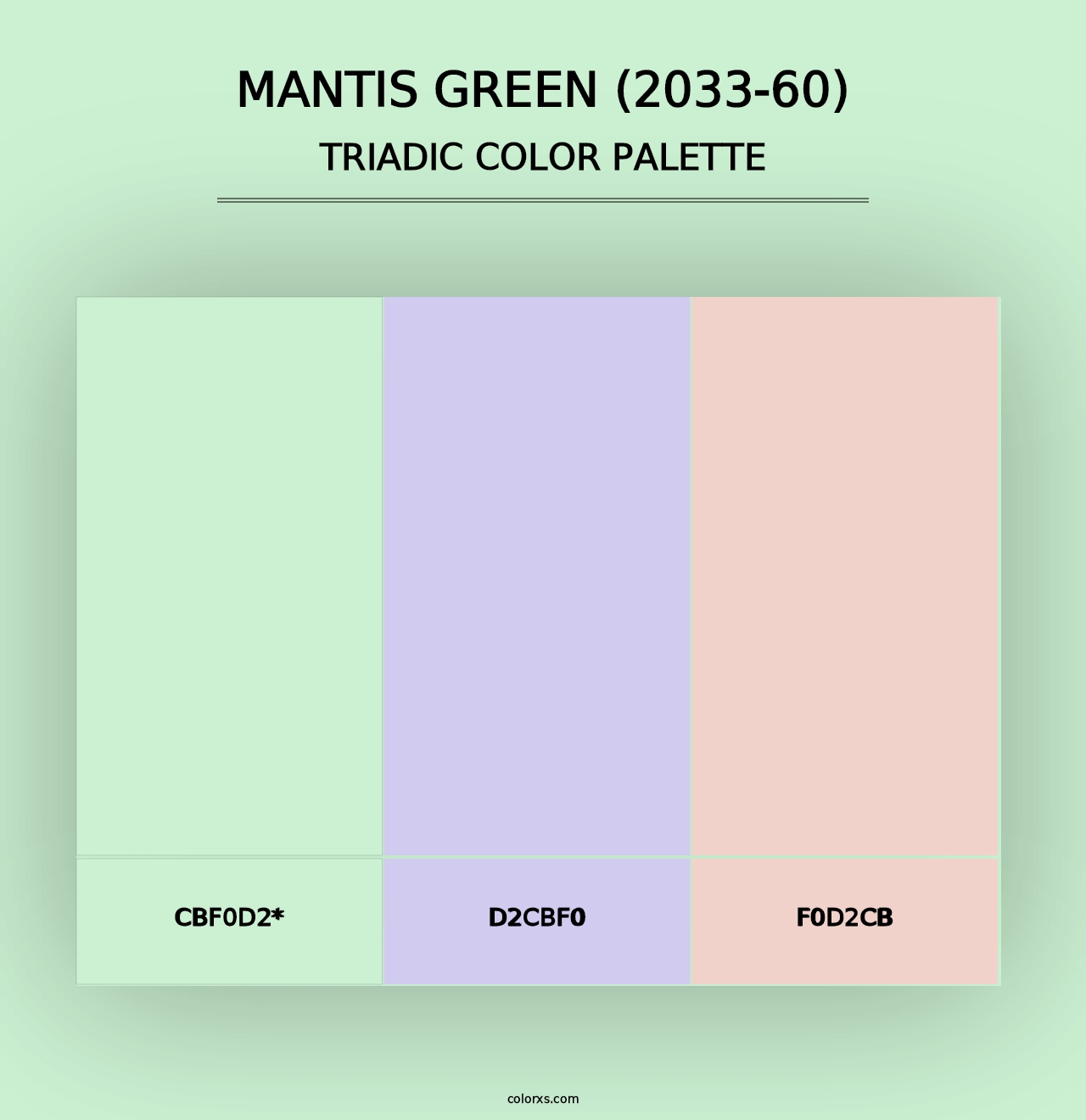 Mantis Green (2033-60) - Triadic Color Palette