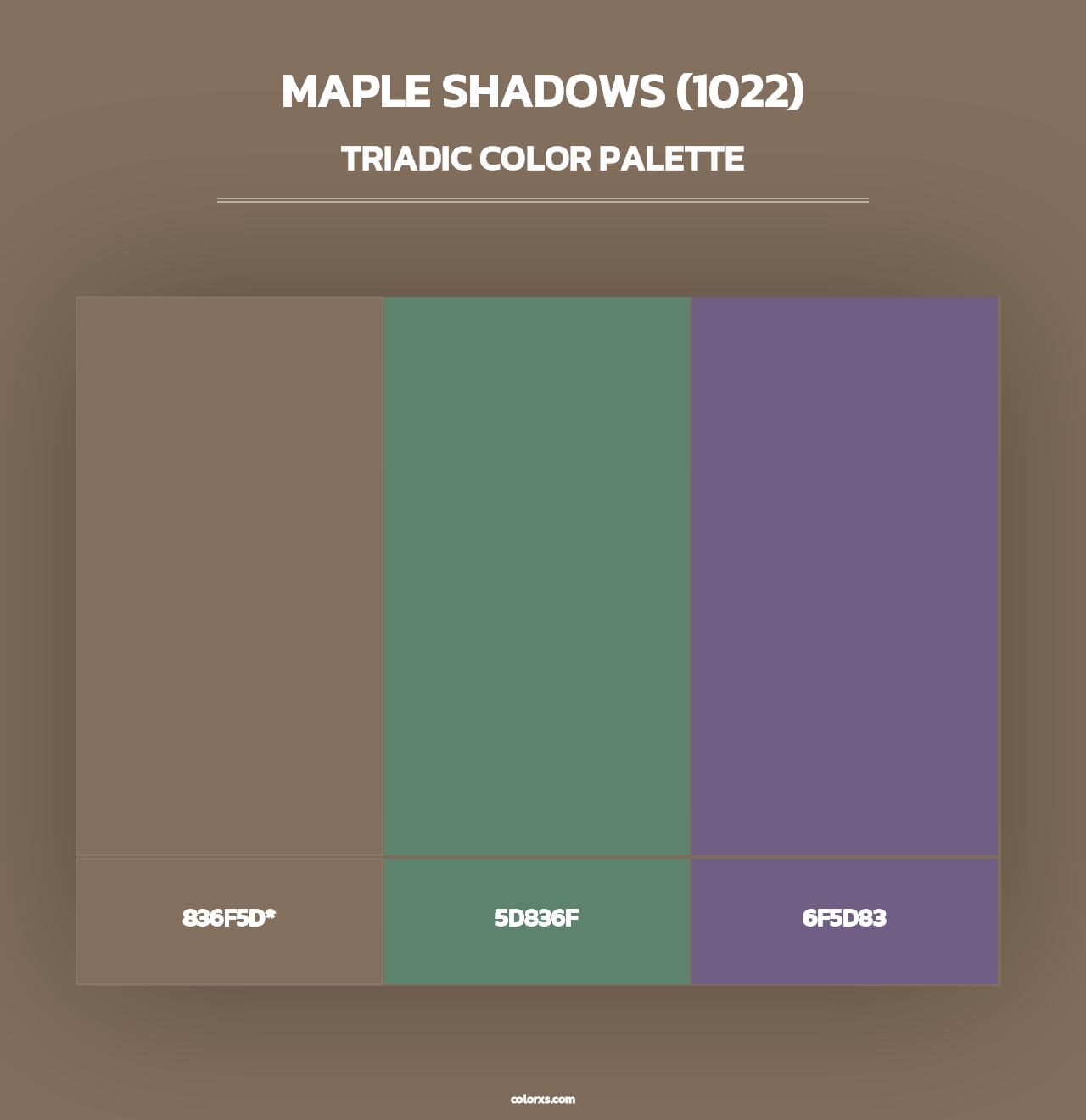 Maple Shadows (1022) - Triadic Color Palette