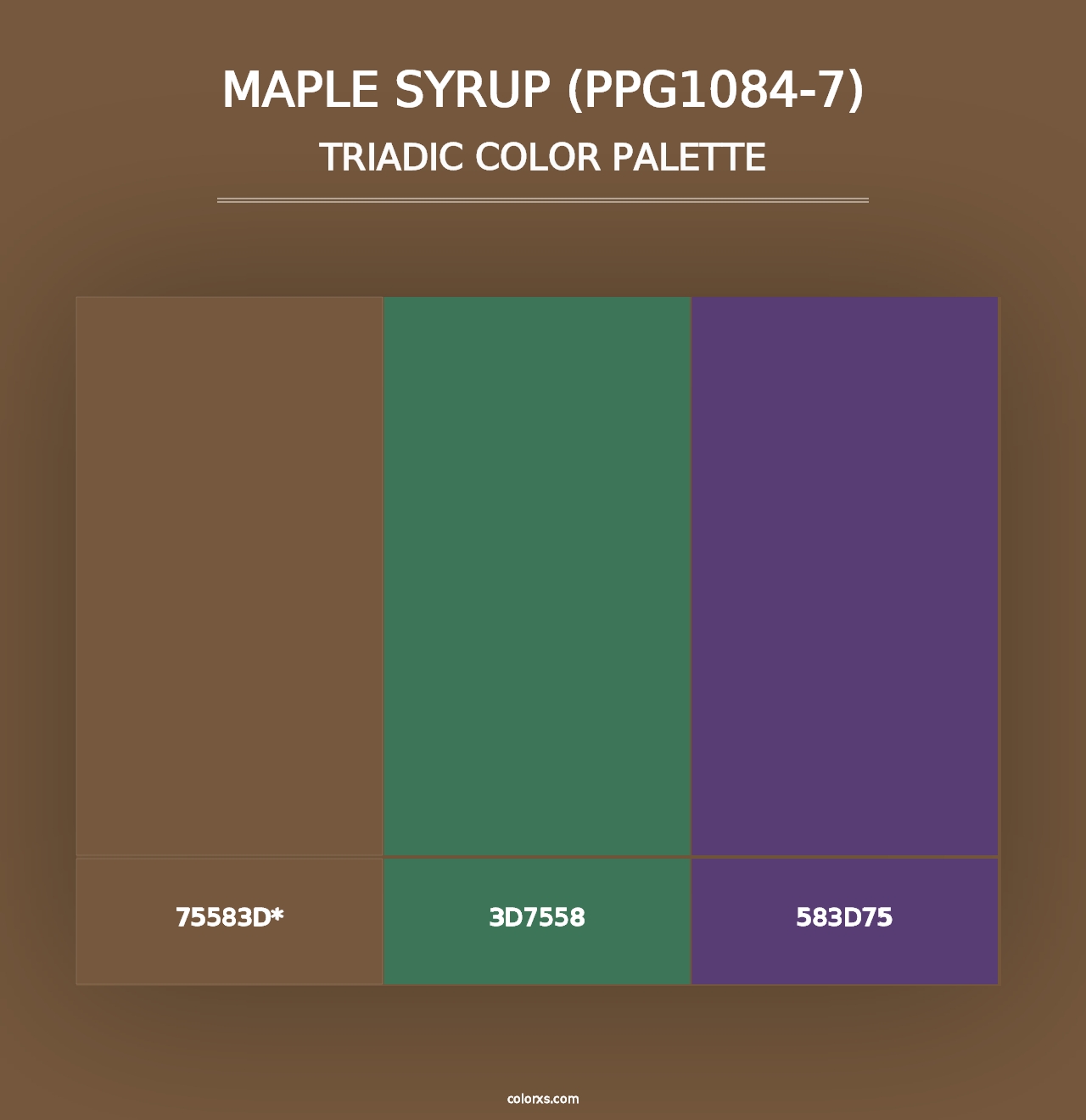 Maple Syrup (PPG1084-7) - Triadic Color Palette