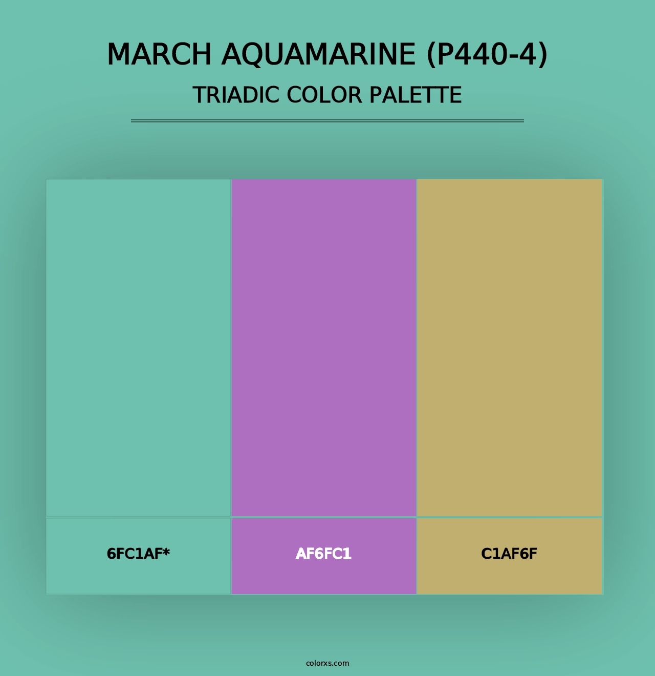 March Aquamarine (P440-4) - Triadic Color Palette