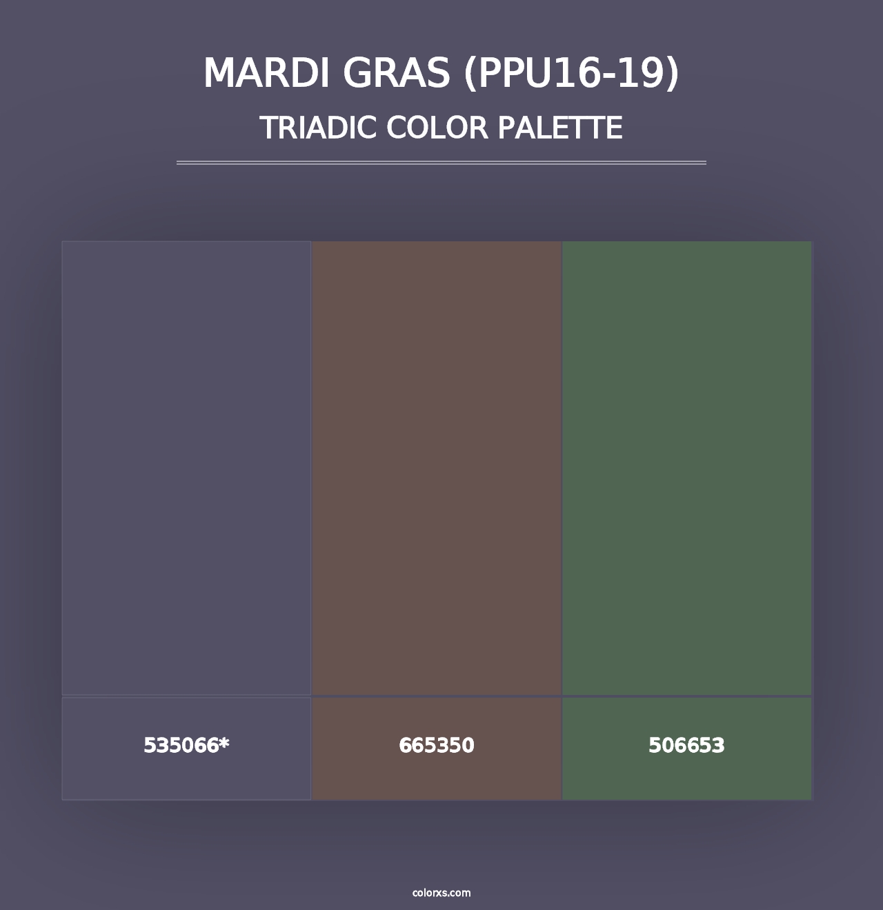 Mardi Gras (PPU16-19) - Triadic Color Palette