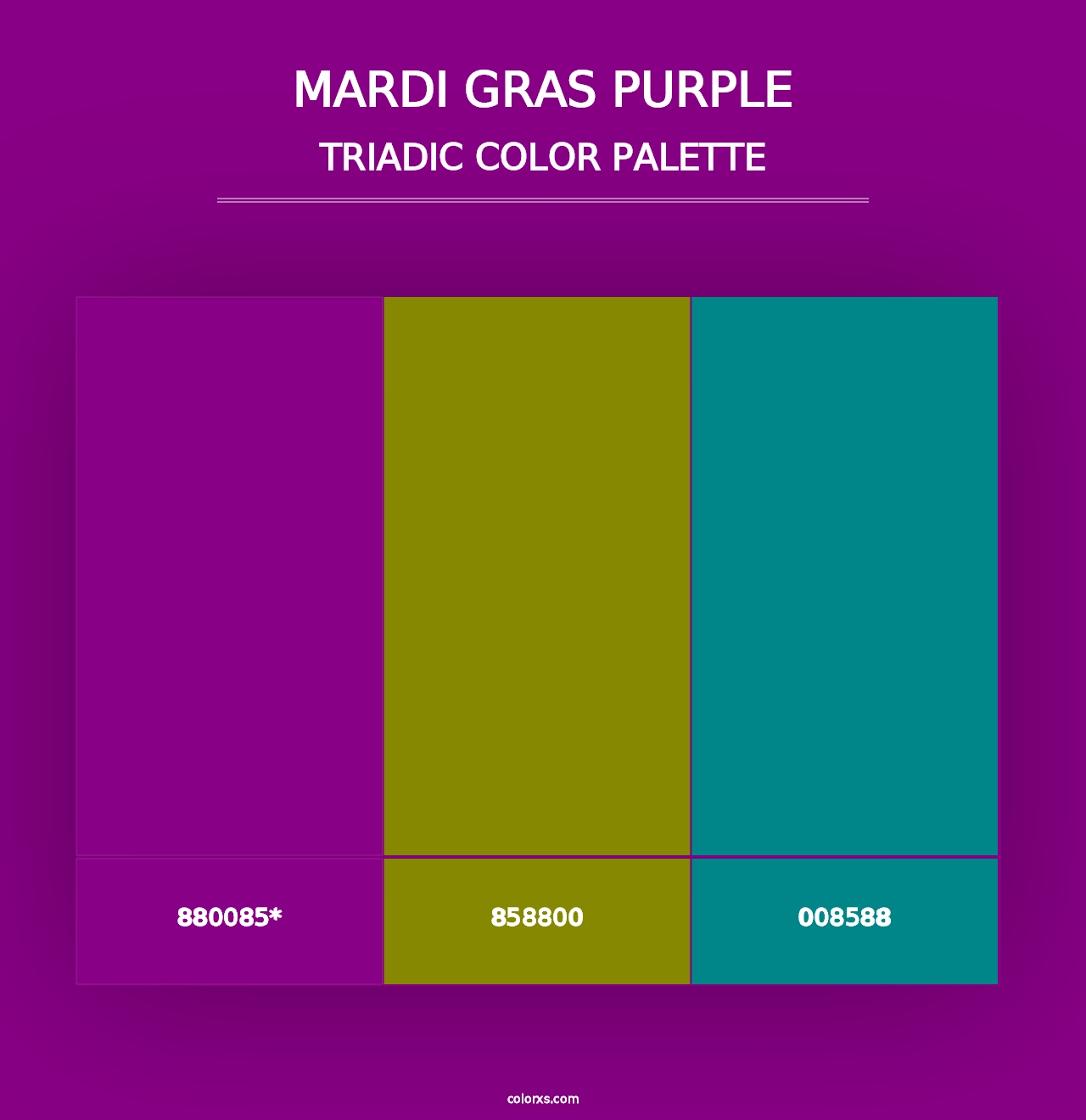 Mardi Gras Purple - Triadic Color Palette