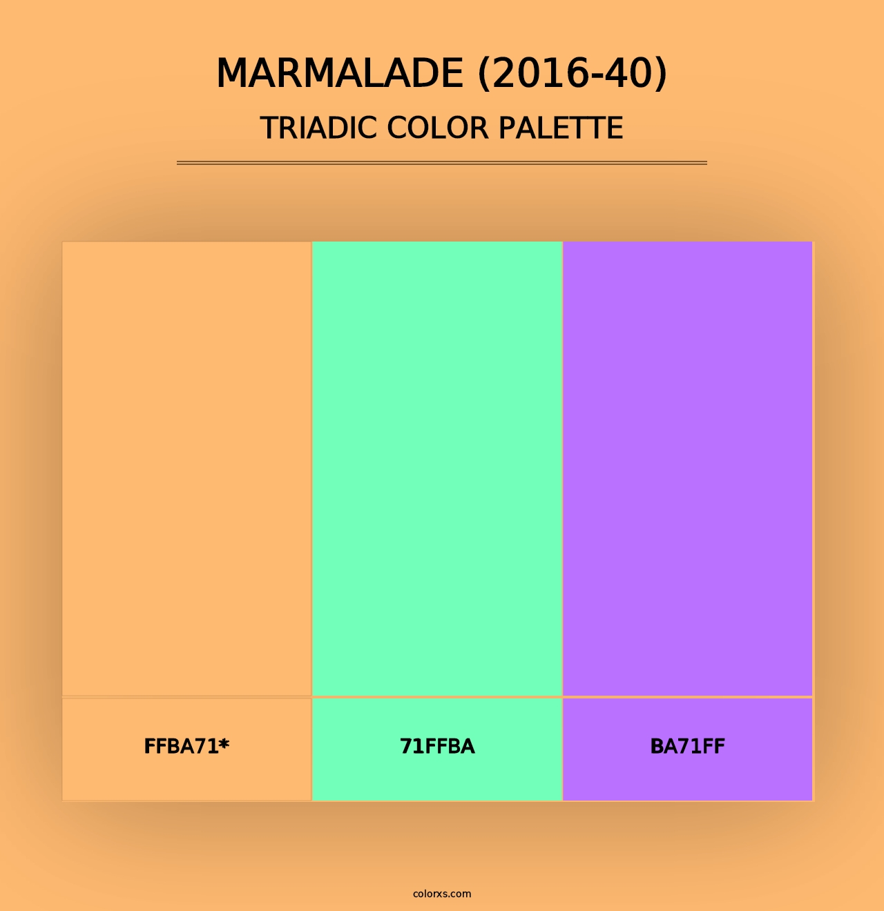 Marmalade (2016-40) - Triadic Color Palette