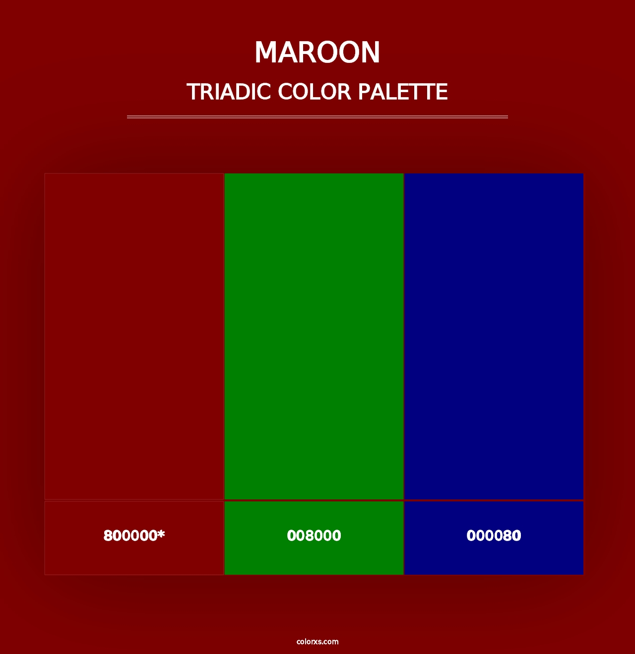 Maroon - Triadic Color Palette