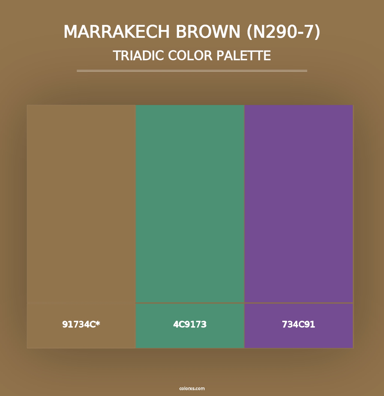 Marrakech Brown (N290-7) - Triadic Color Palette