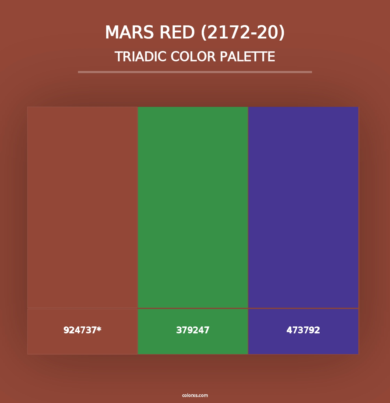 Mars Red (2172-20) - Triadic Color Palette