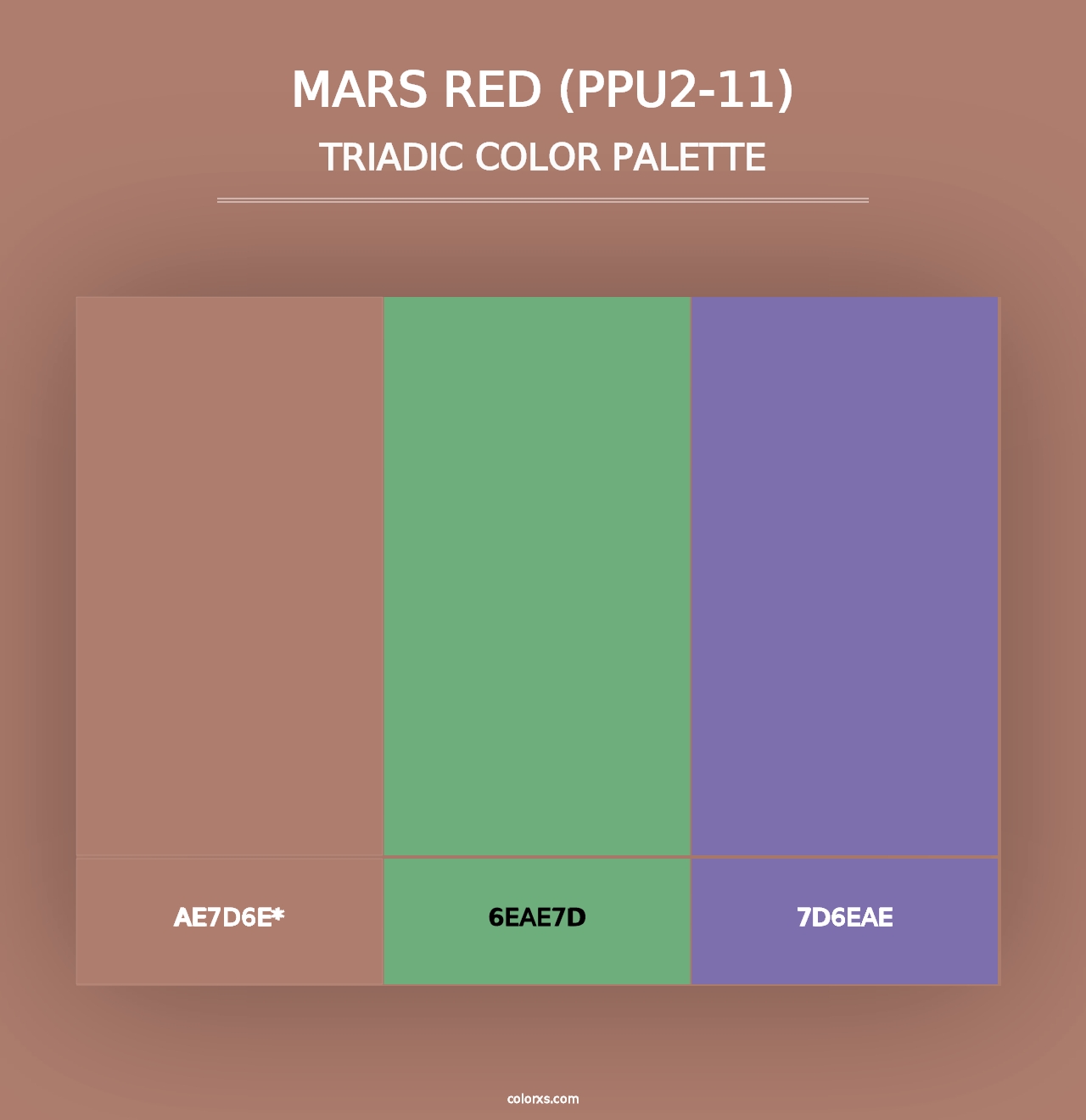 Mars Red (PPU2-11) - Triadic Color Palette