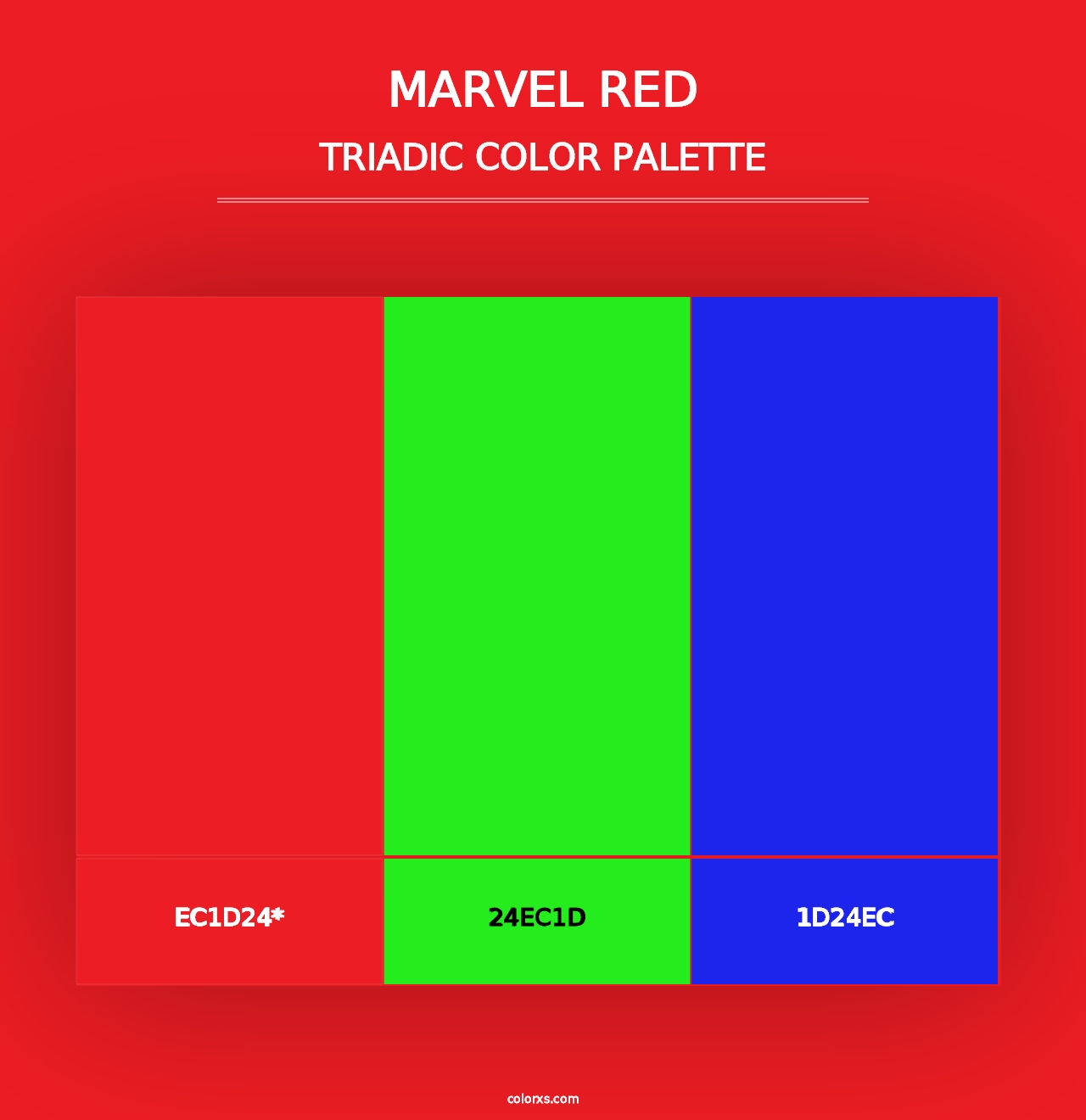 Marvel Red - Triadic Color Palette