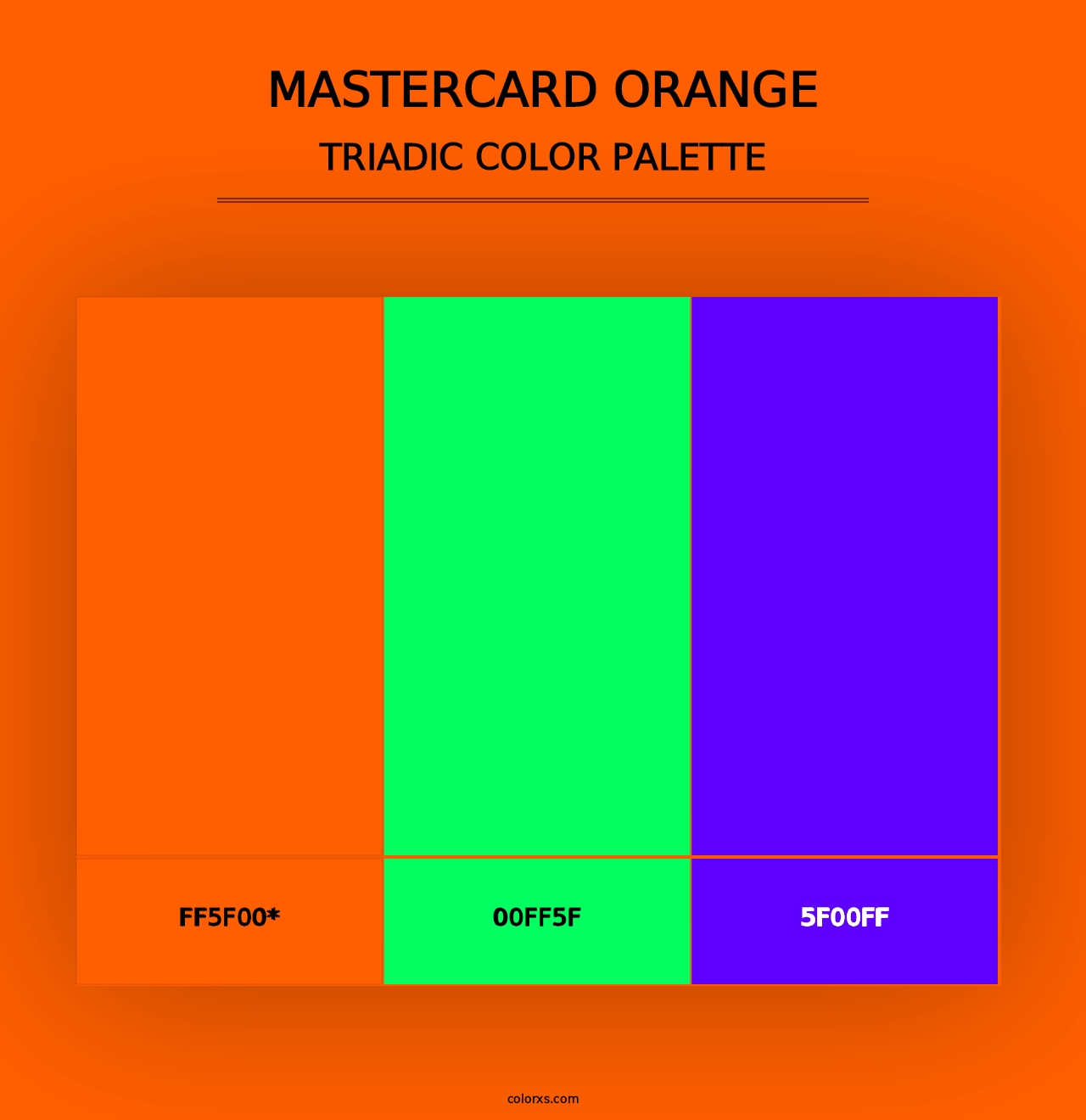 Mastercard Orange - Triadic Color Palette