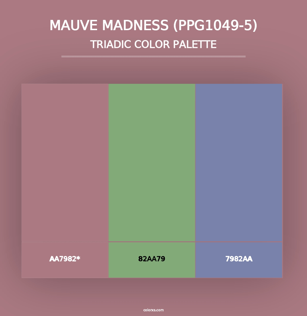 Mauve Madness (PPG1049-5) - Triadic Color Palette