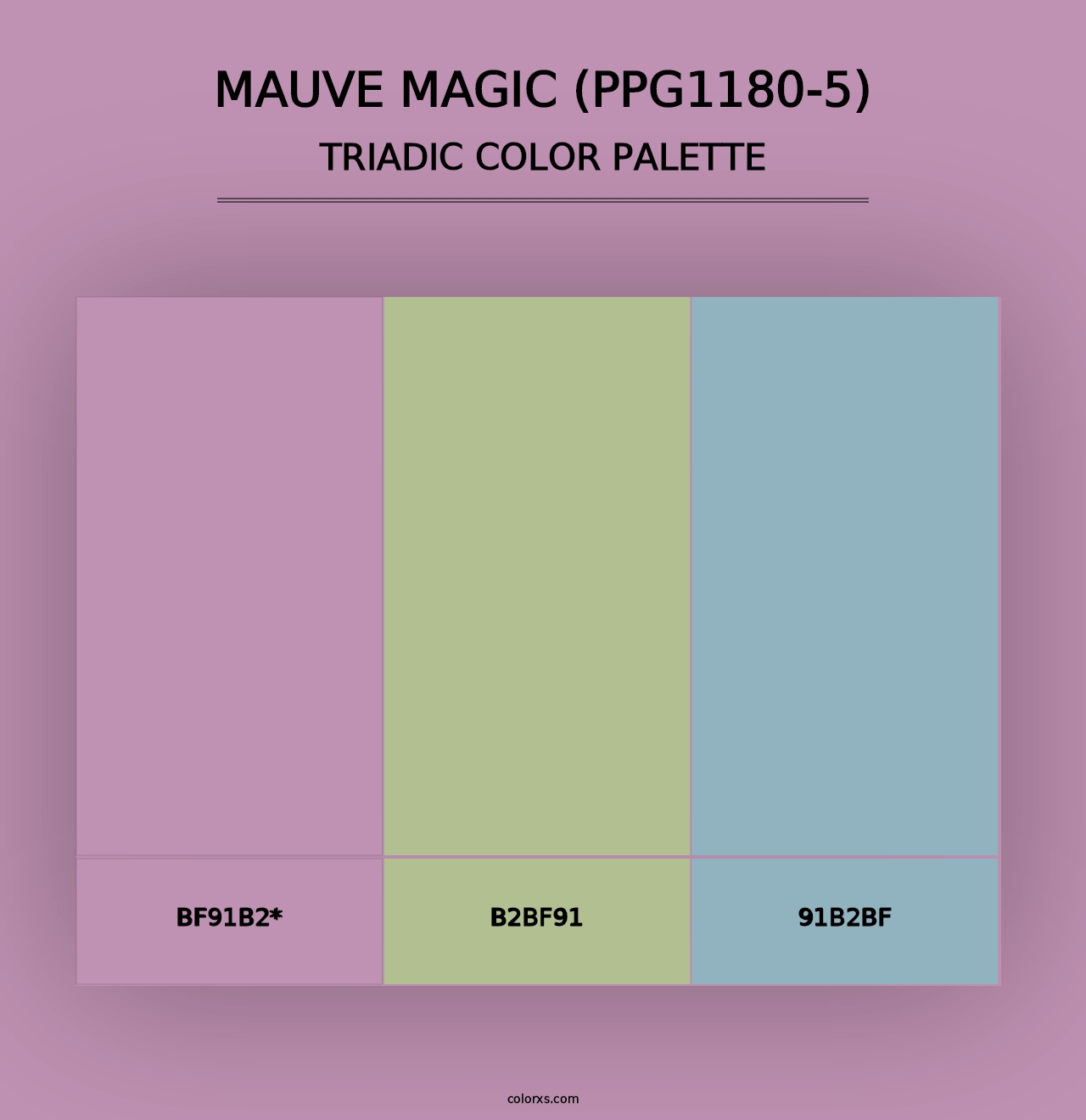 Mauve Magic (PPG1180-5) - Triadic Color Palette