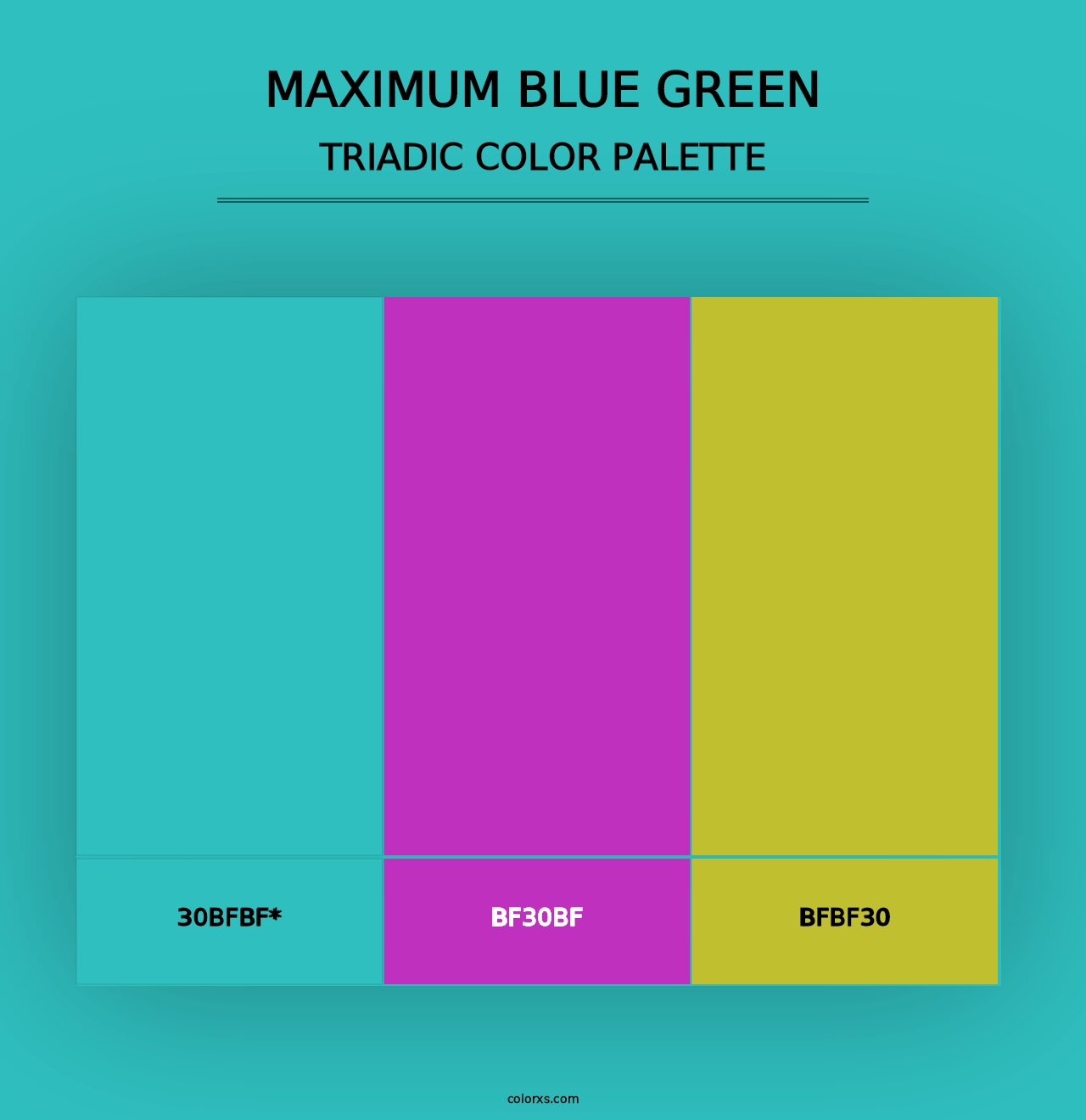 Maximum Blue Green - Triadic Color Palette