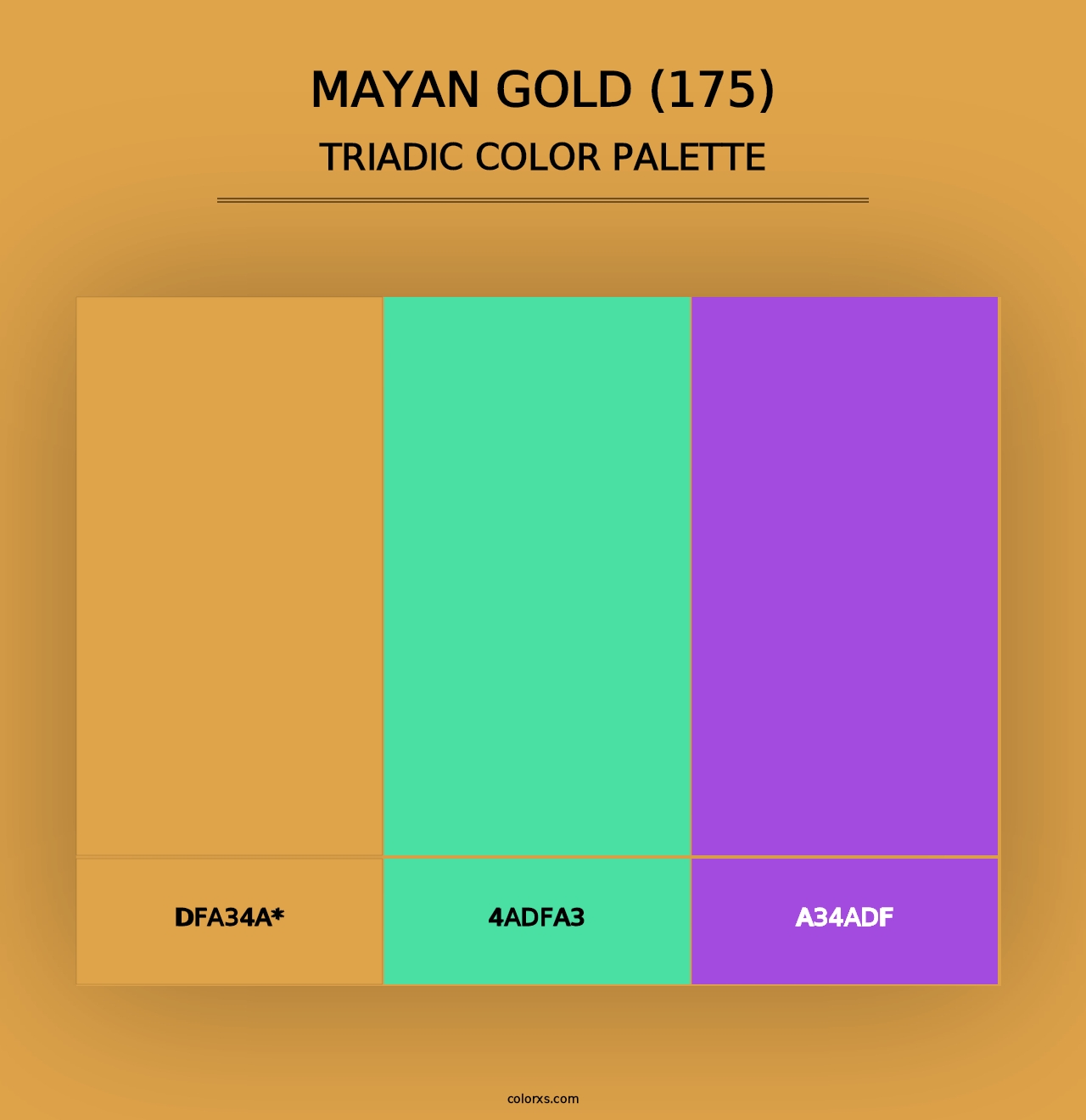 Mayan Gold (175) - Triadic Color Palette