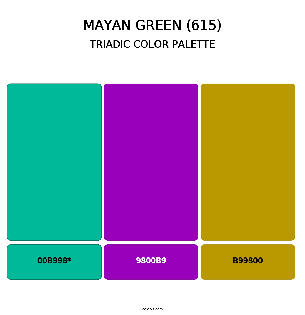 Mayan Green (615) - Triadic Color Palette