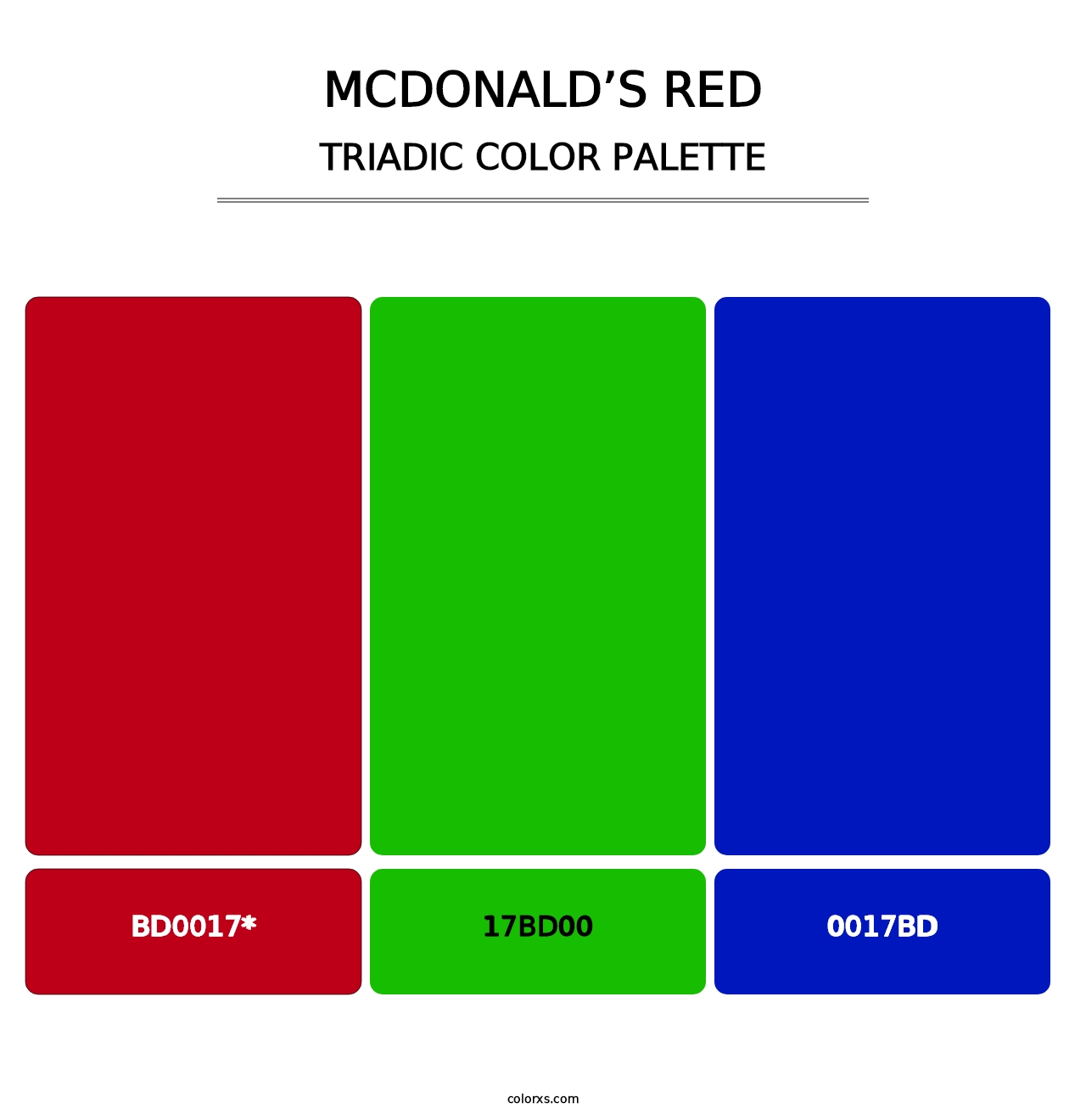 McDonald’s Red - Triadic Color Palette