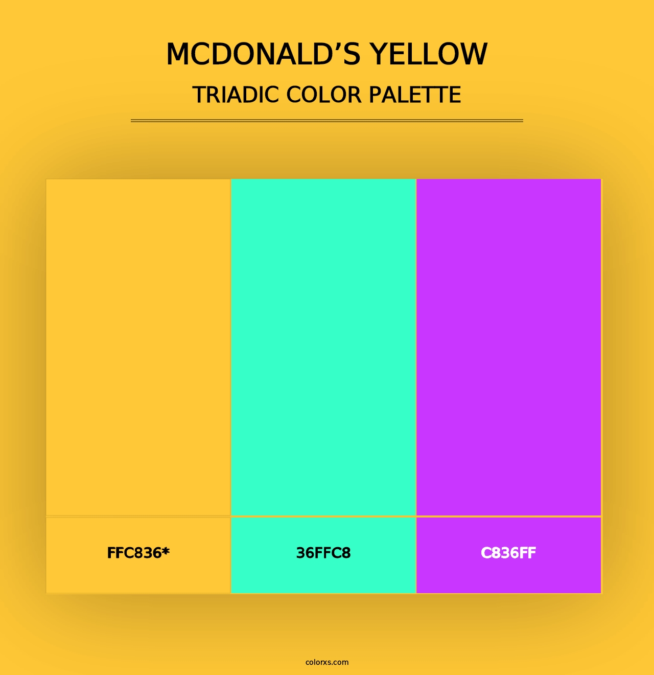 McDonald’s Yellow - Triadic Color Palette