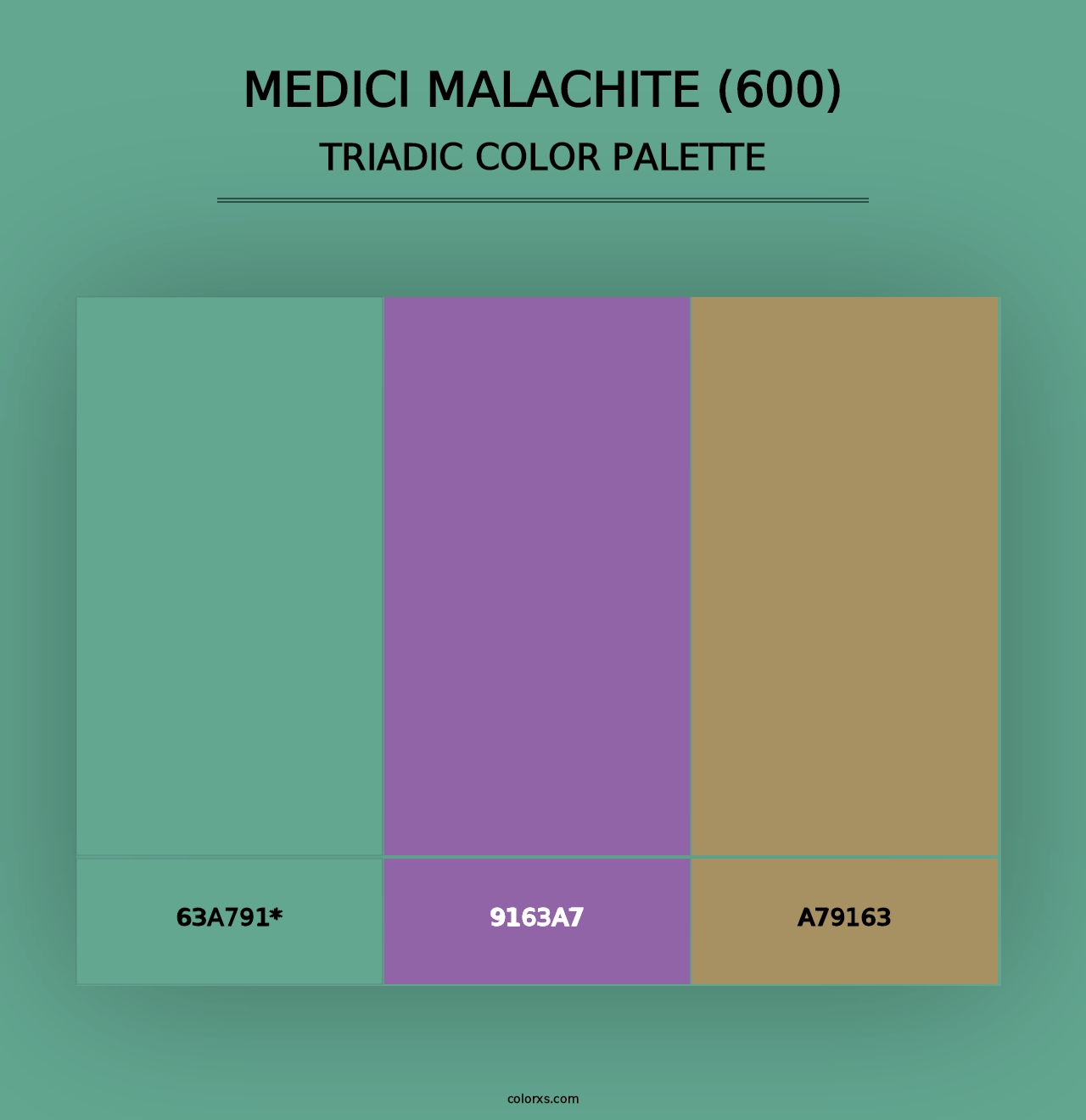 Medici Malachite (600) - Triadic Color Palette