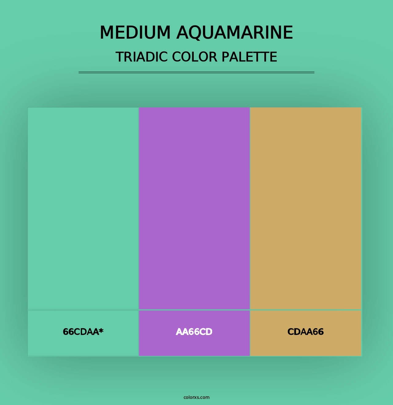 Medium Aquamarine - Triadic Color Palette