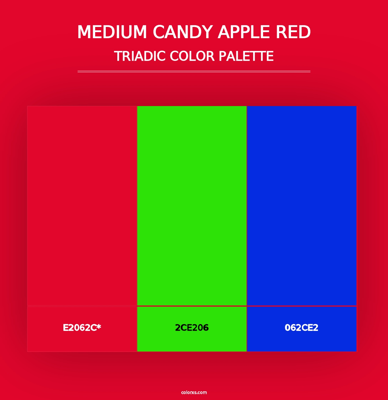 Medium Candy Apple Red - Triadic Color Palette