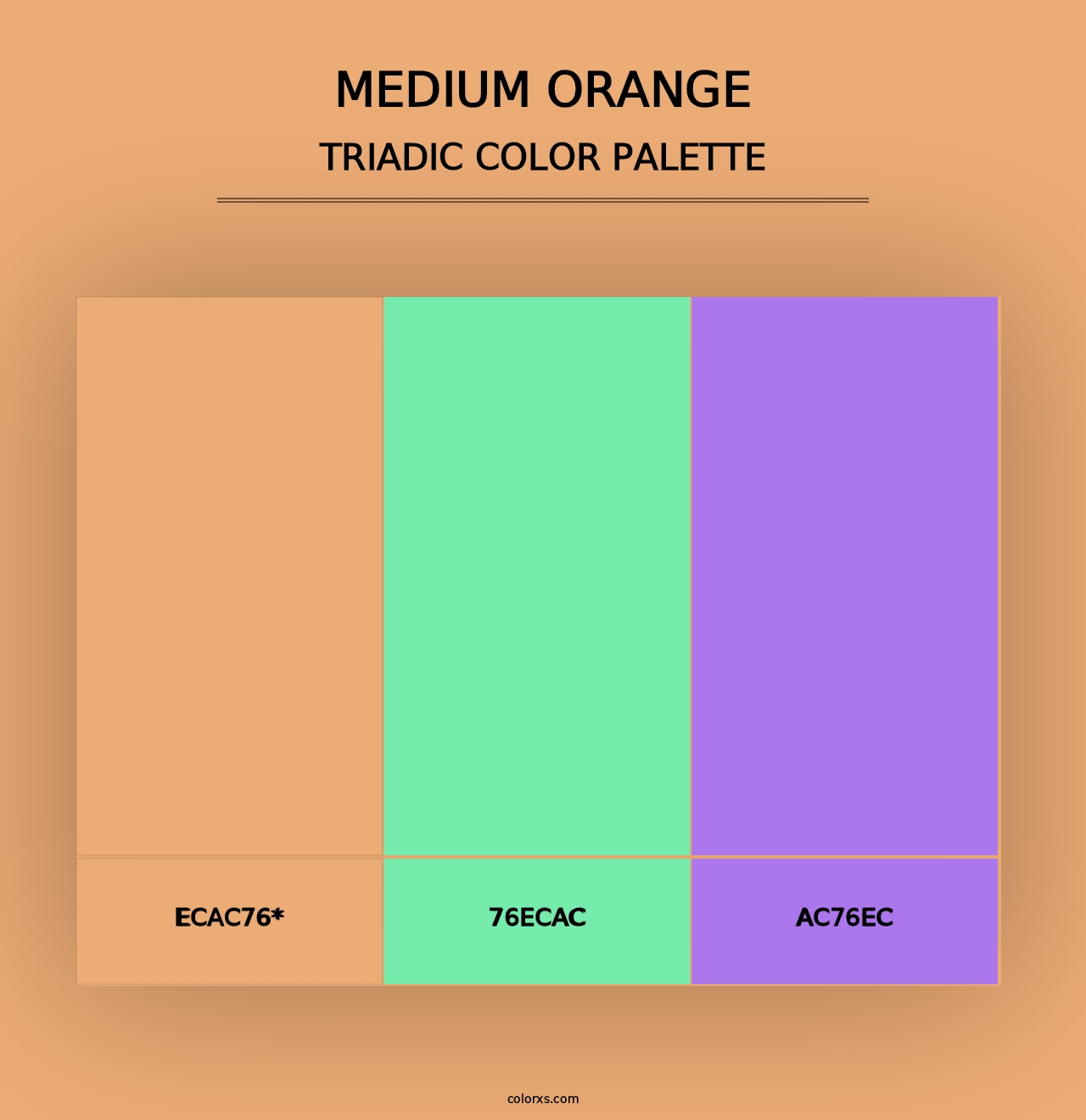 Medium Orange - Triadic Color Palette