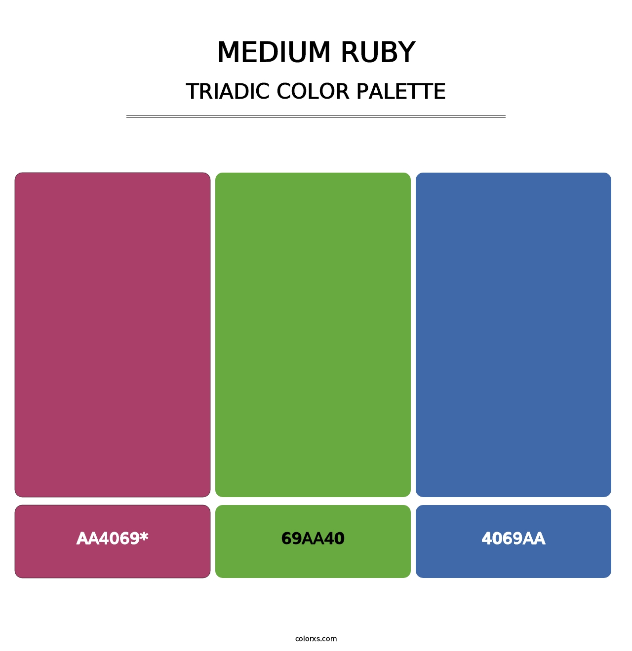 Medium Ruby - Triadic Color Palette