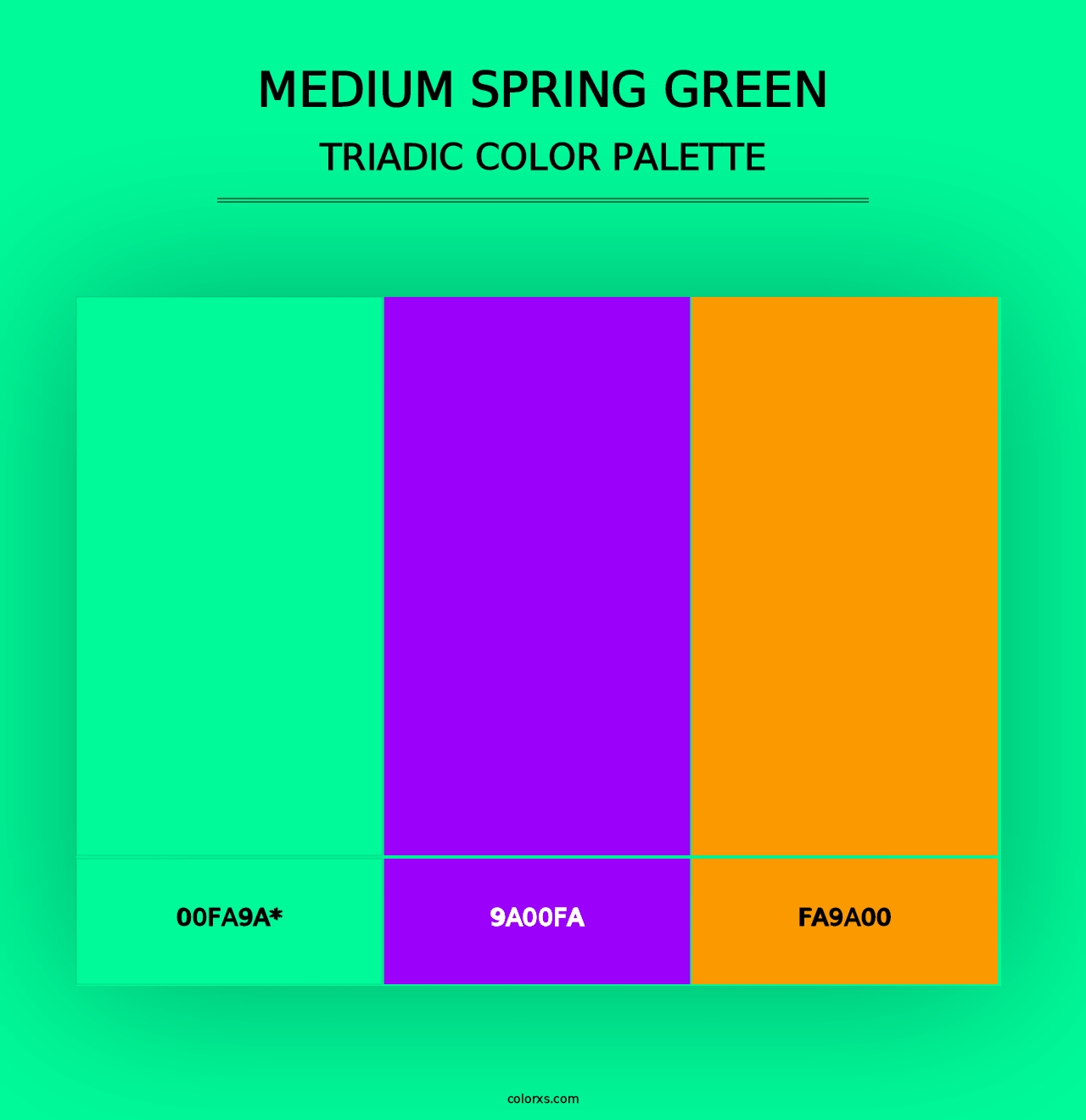 Medium Spring Green - Triadic Color Palette