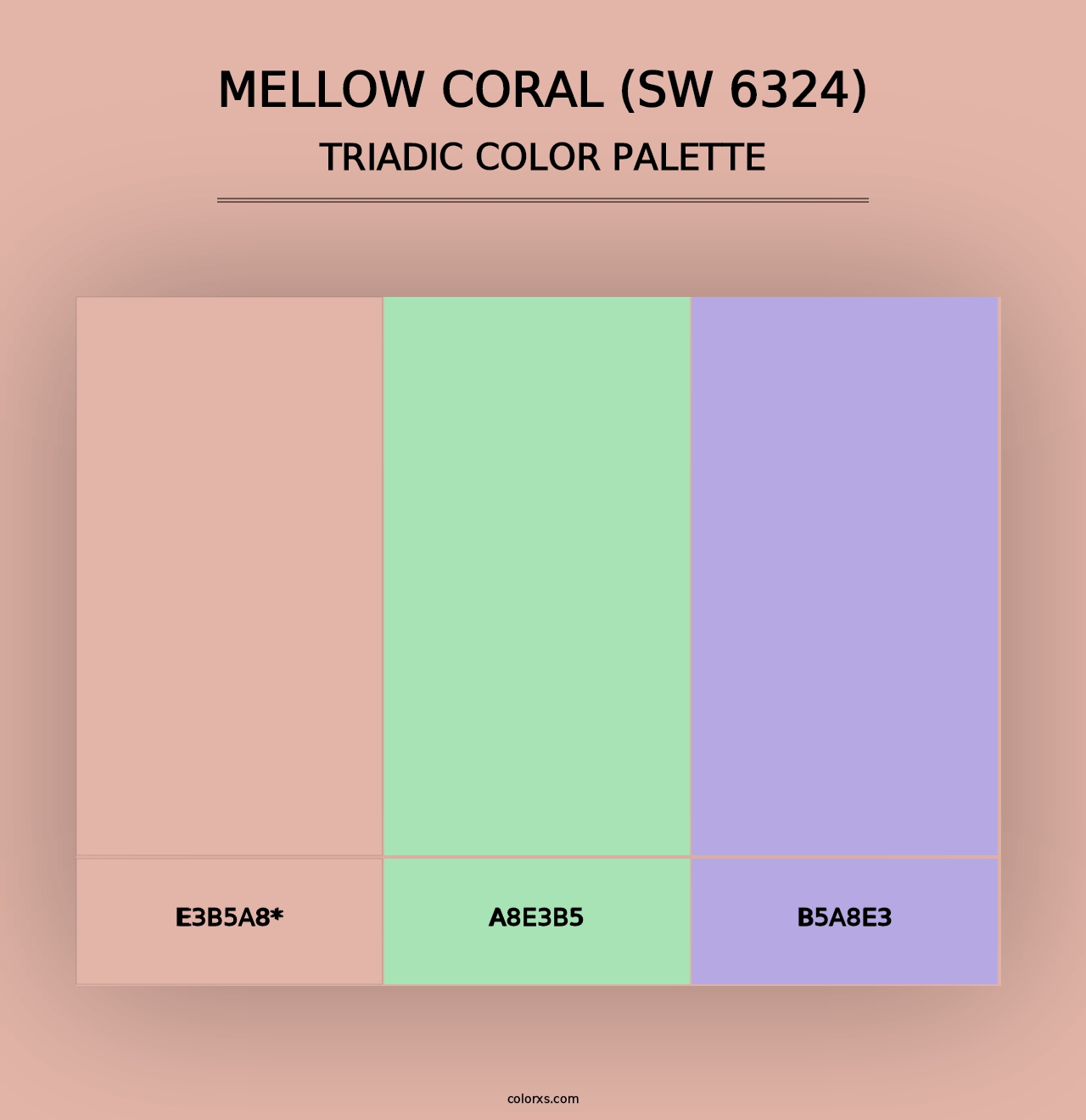 Mellow Coral (SW 6324) - Triadic Color Palette