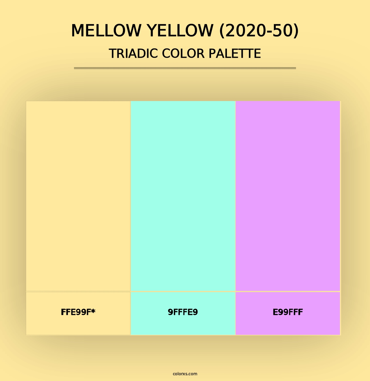 Mellow Yellow (2020-50) - Triadic Color Palette